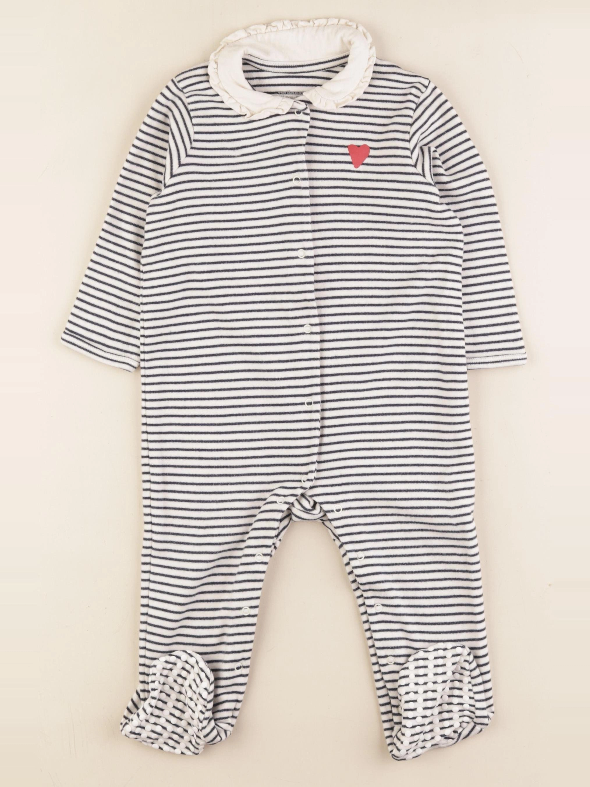 Vertbaudet - pyjama coton beige, bleu - 18 mois