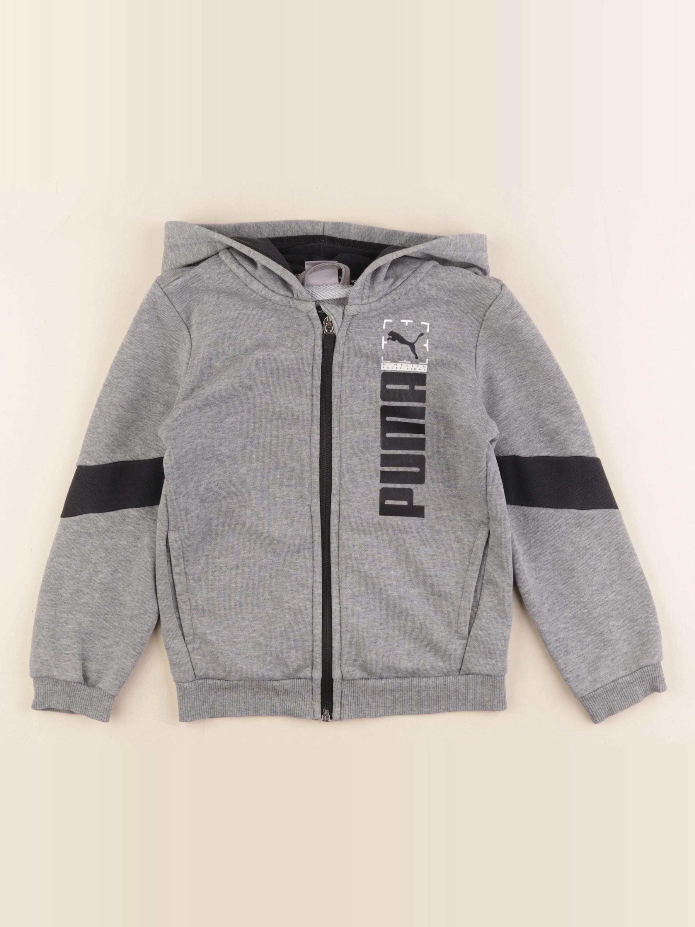 Puma - sweat gris, noir - 5/6 ans