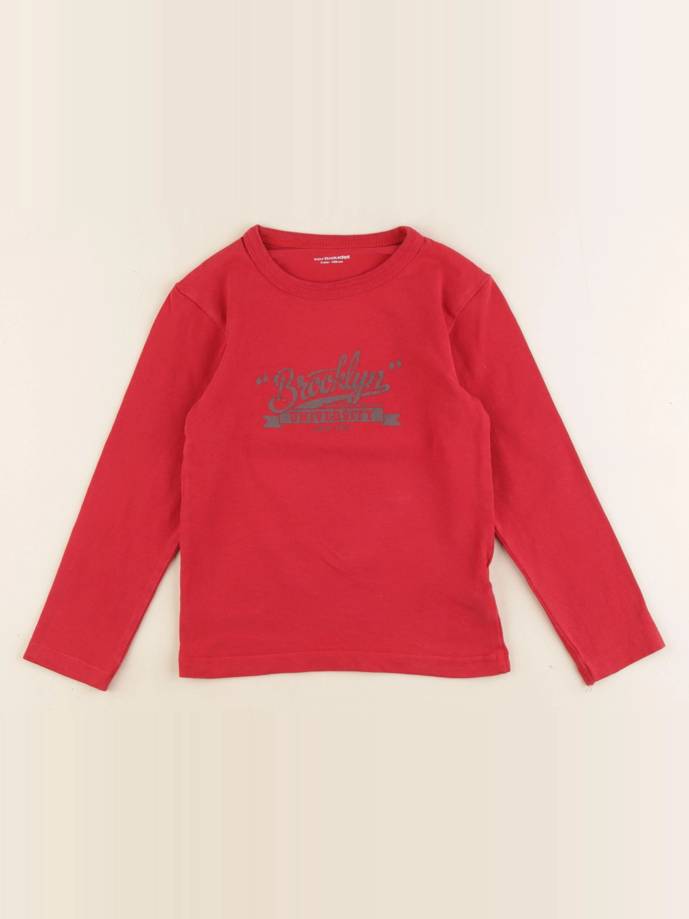 Vertbaudet - tee-shirt rouge - 5 ans