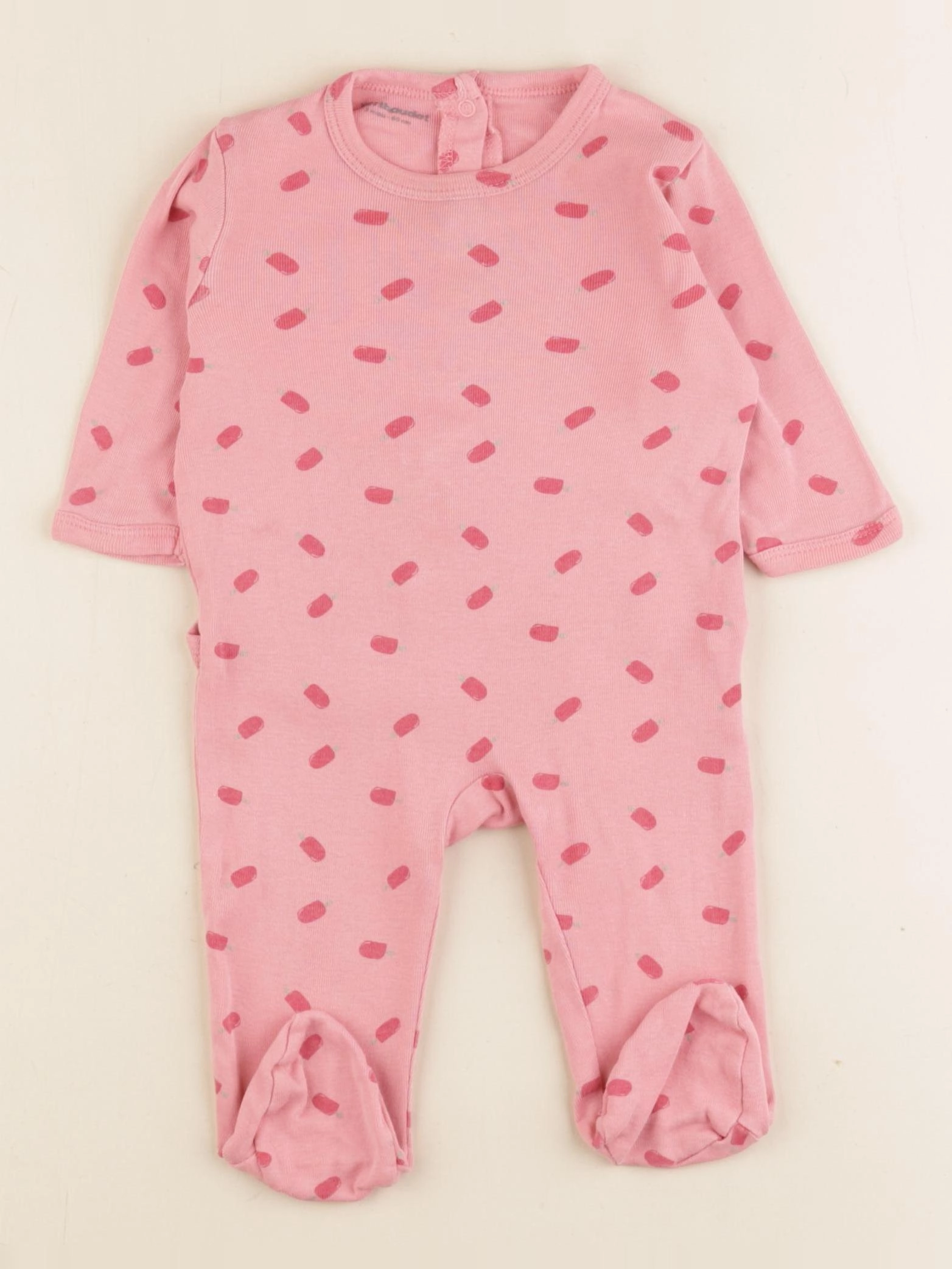 Vertbaudet - pyjama coton rose - 3 mois