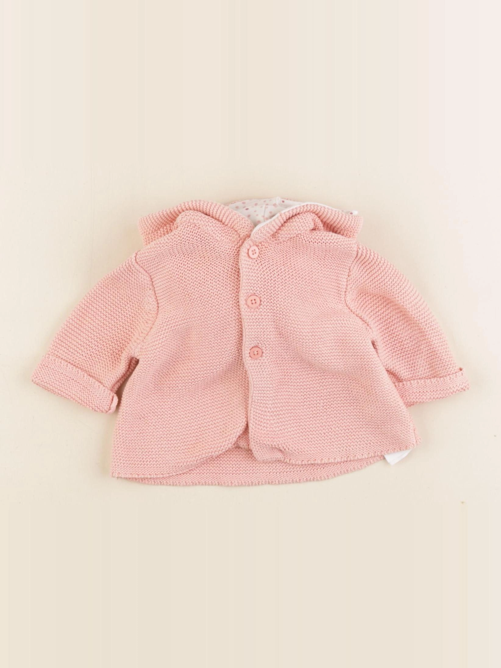 Vertbaudet - gilet rose - 1 mois