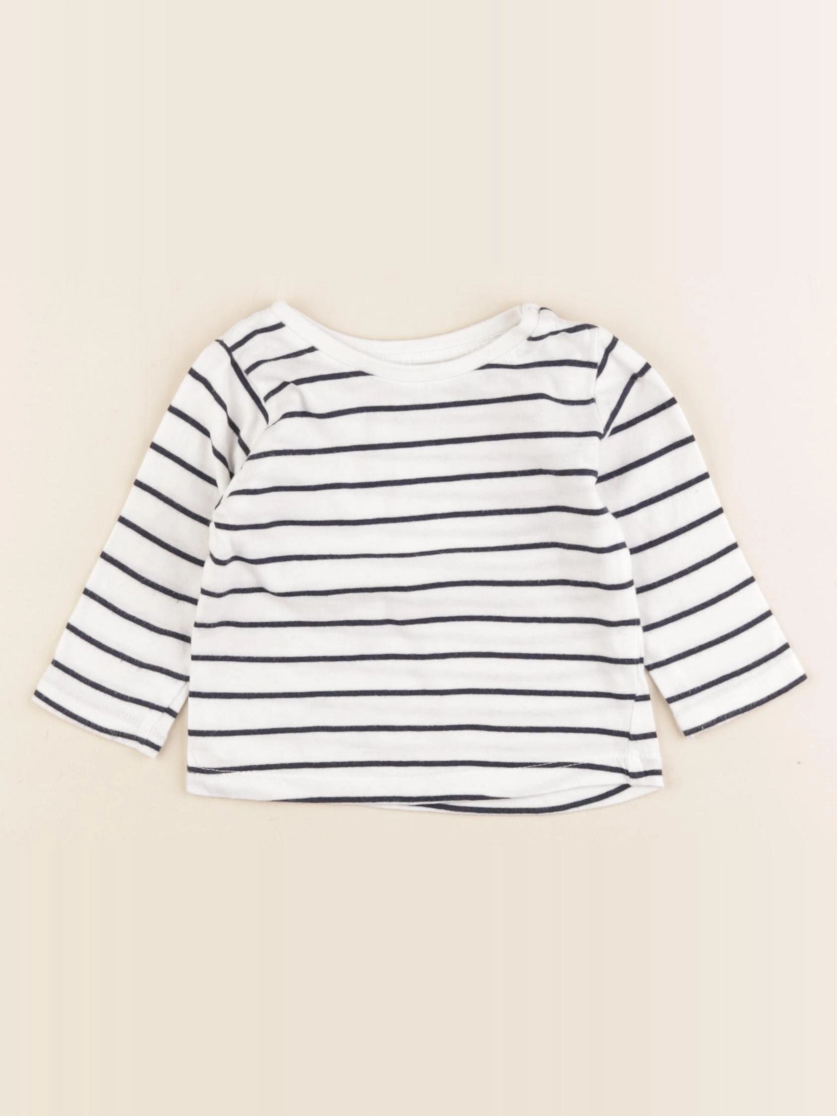 Vertbaudet - tee-shirt blanc, bleu - 3 mois