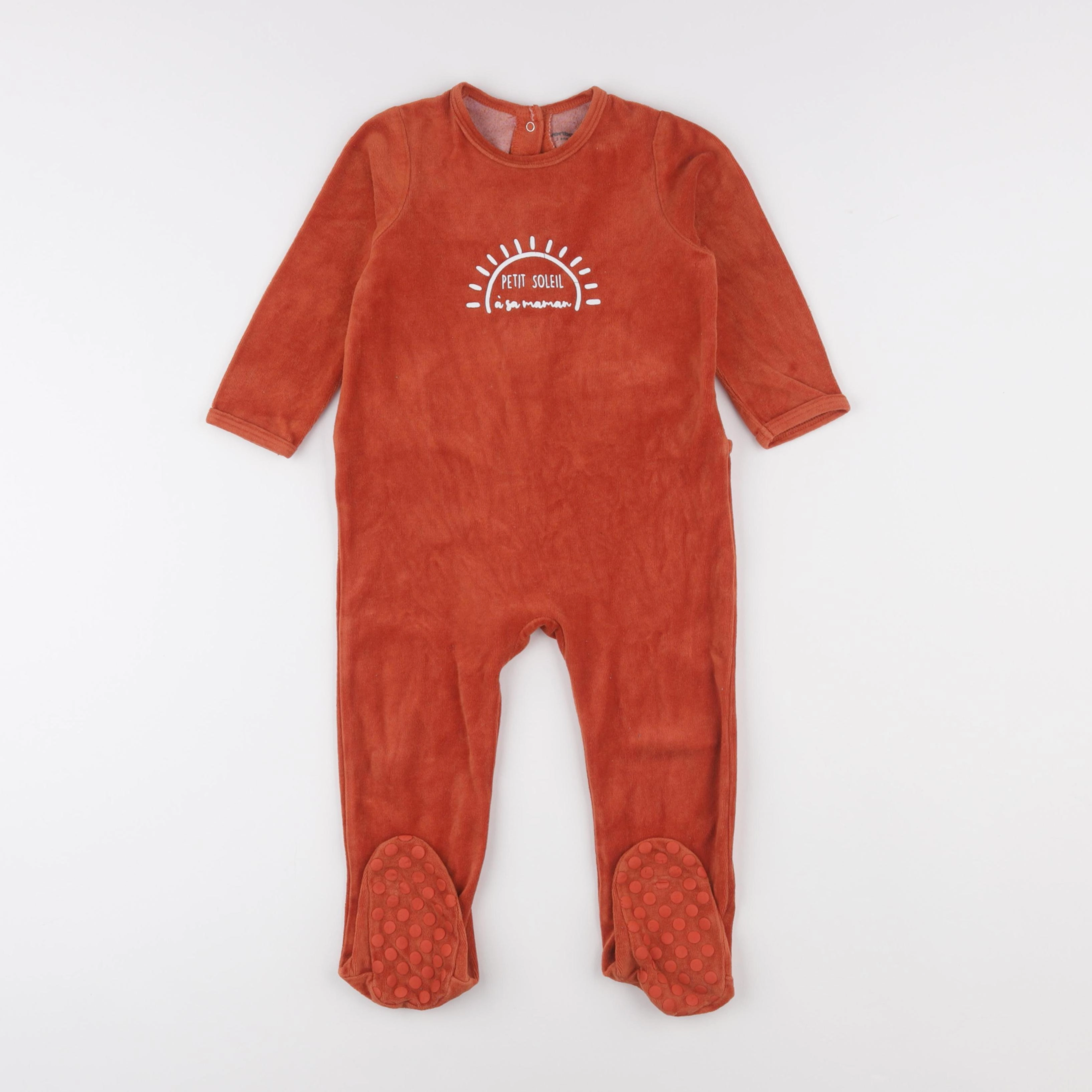 Vertbaudet - pyjama velours orange - 2 ans