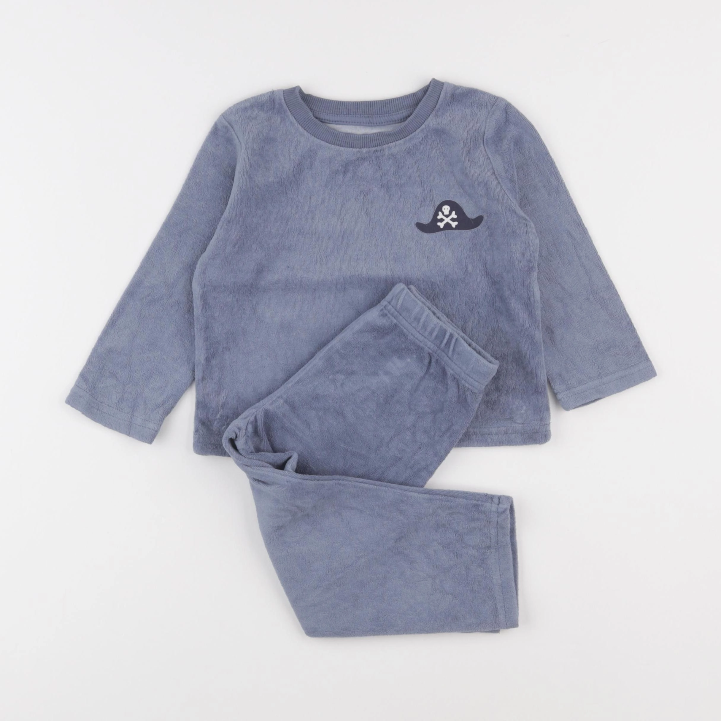 Vertbaudet - pyjama velours bleu - 2 ans