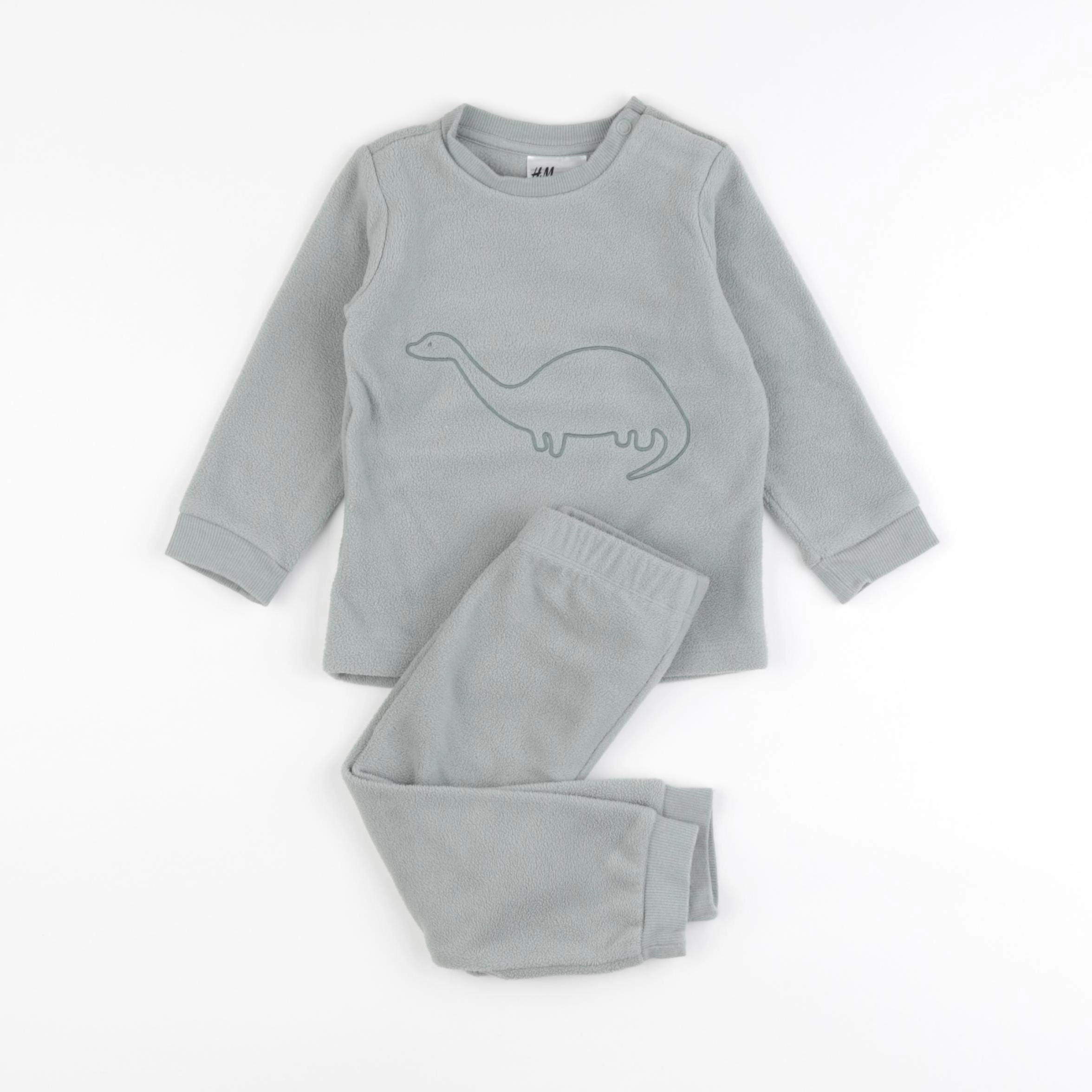 H&M - pyjama coton vert - 6/9 mois