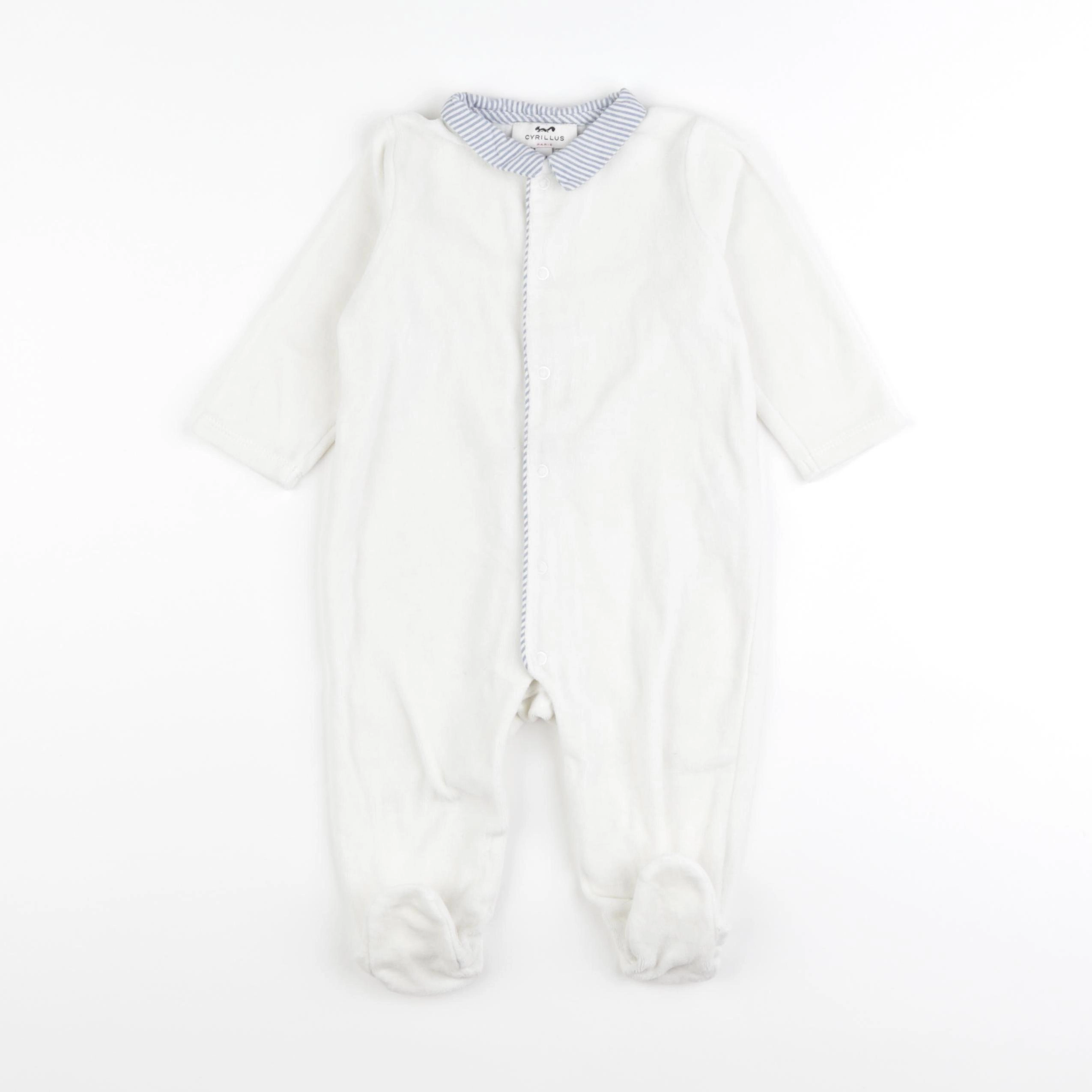 Cyrillus - pyjama velours blanc - 12 mois