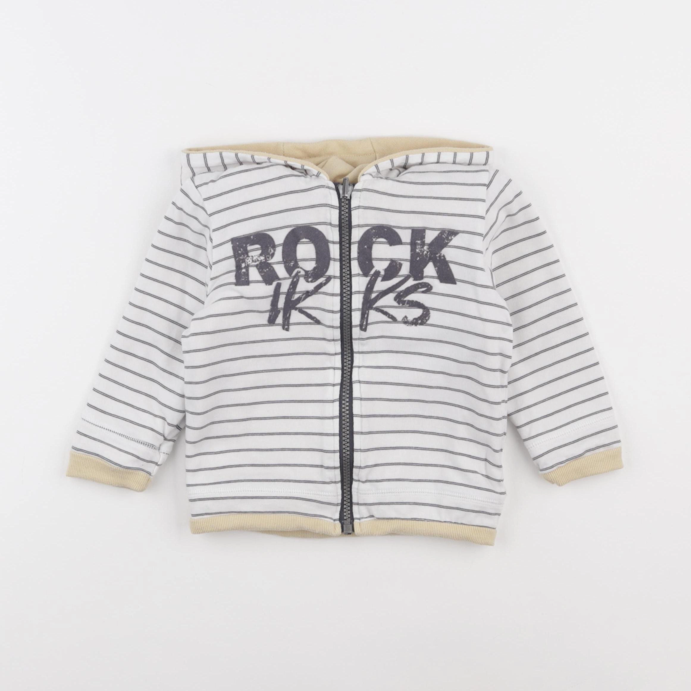 IKKS - pull blanc, noir - 2 ans