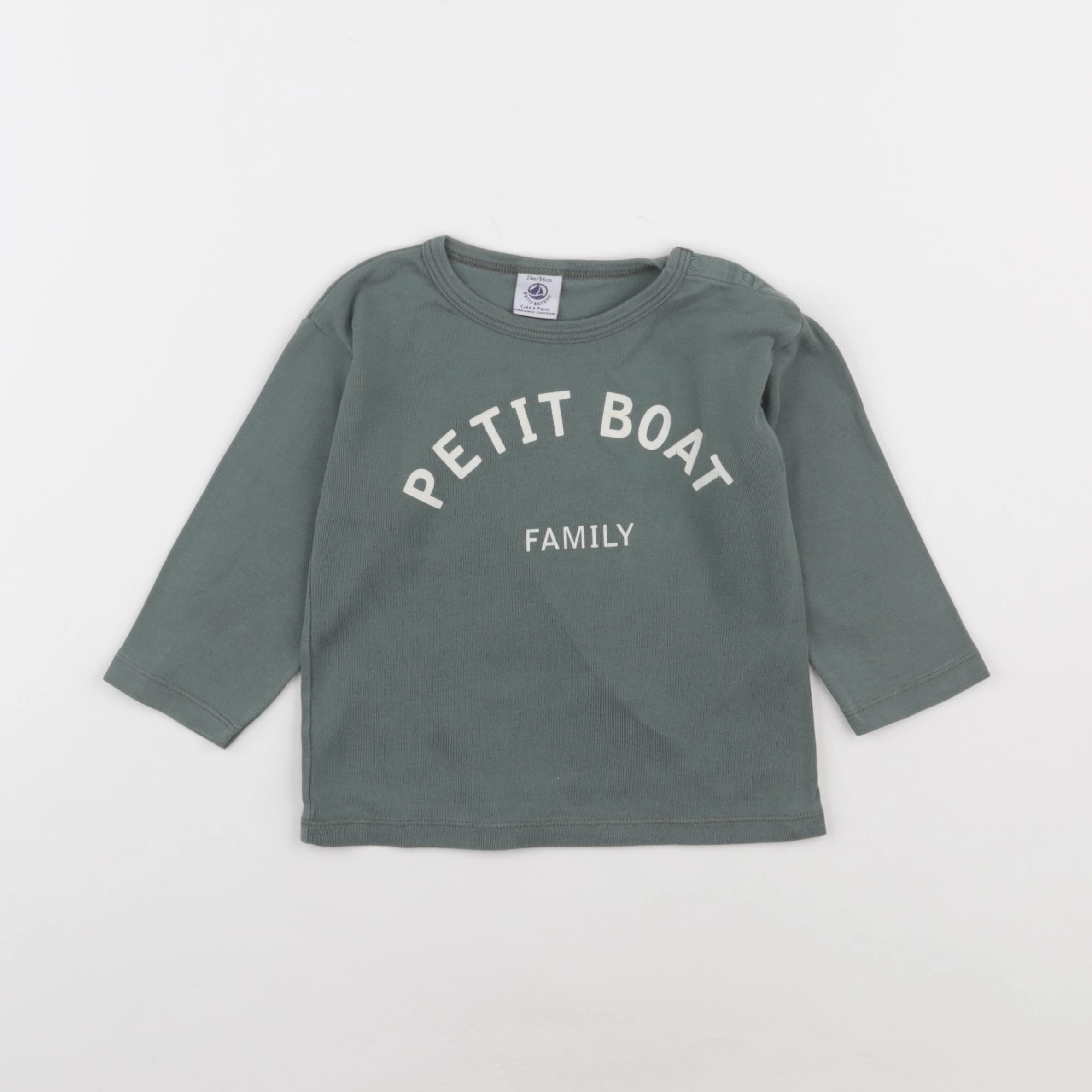 Petit Bateau - tee-shirt vert - 24 mois