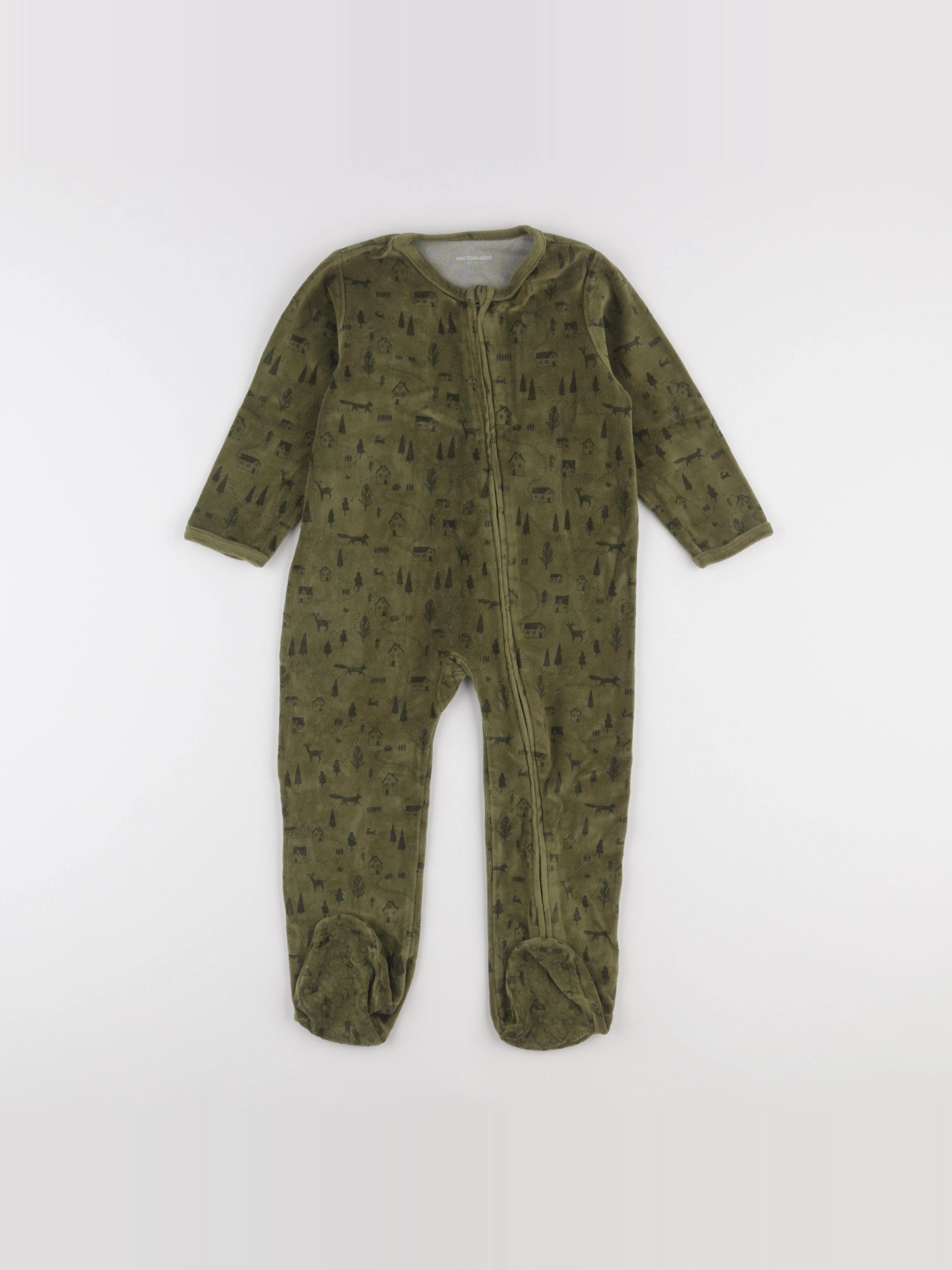 Vertbaudet - pyjama velours vert - 3 ans