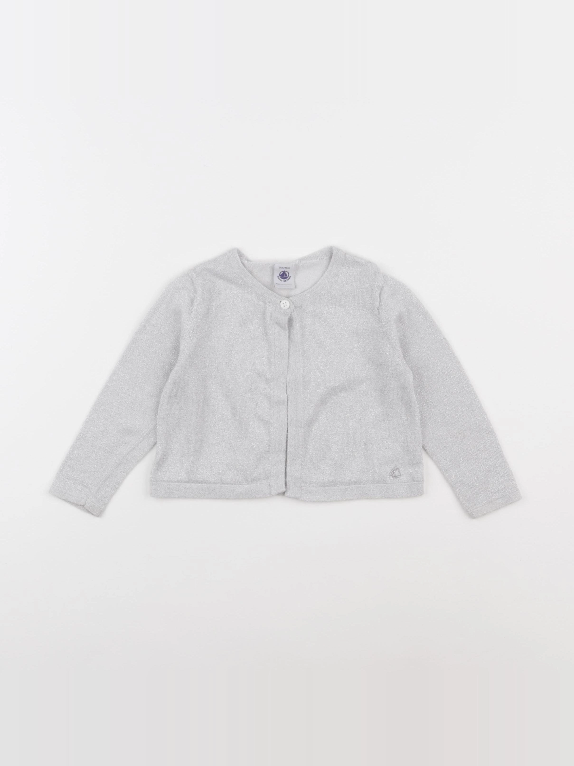 Petit Bateau - gilet gris - 24 mois