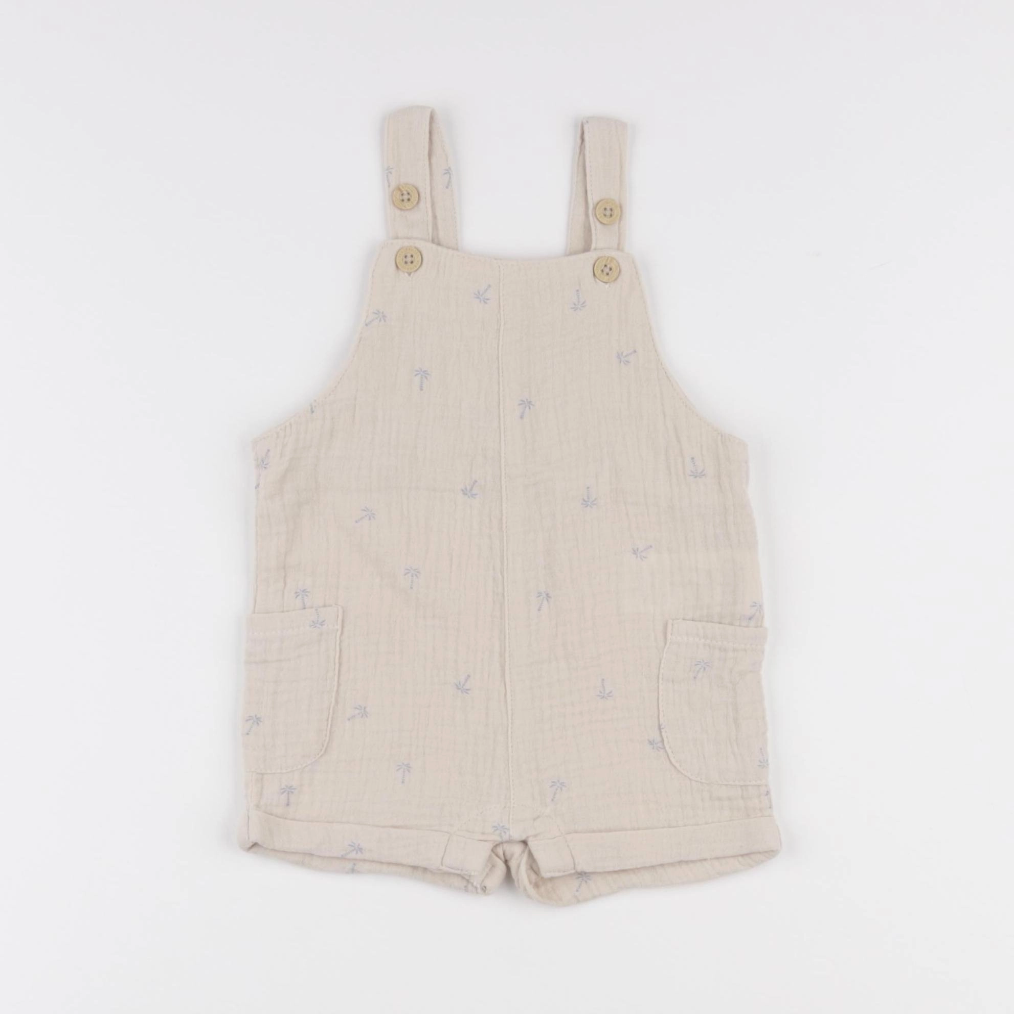 Vertbaudet - salopette beige - 6 mois