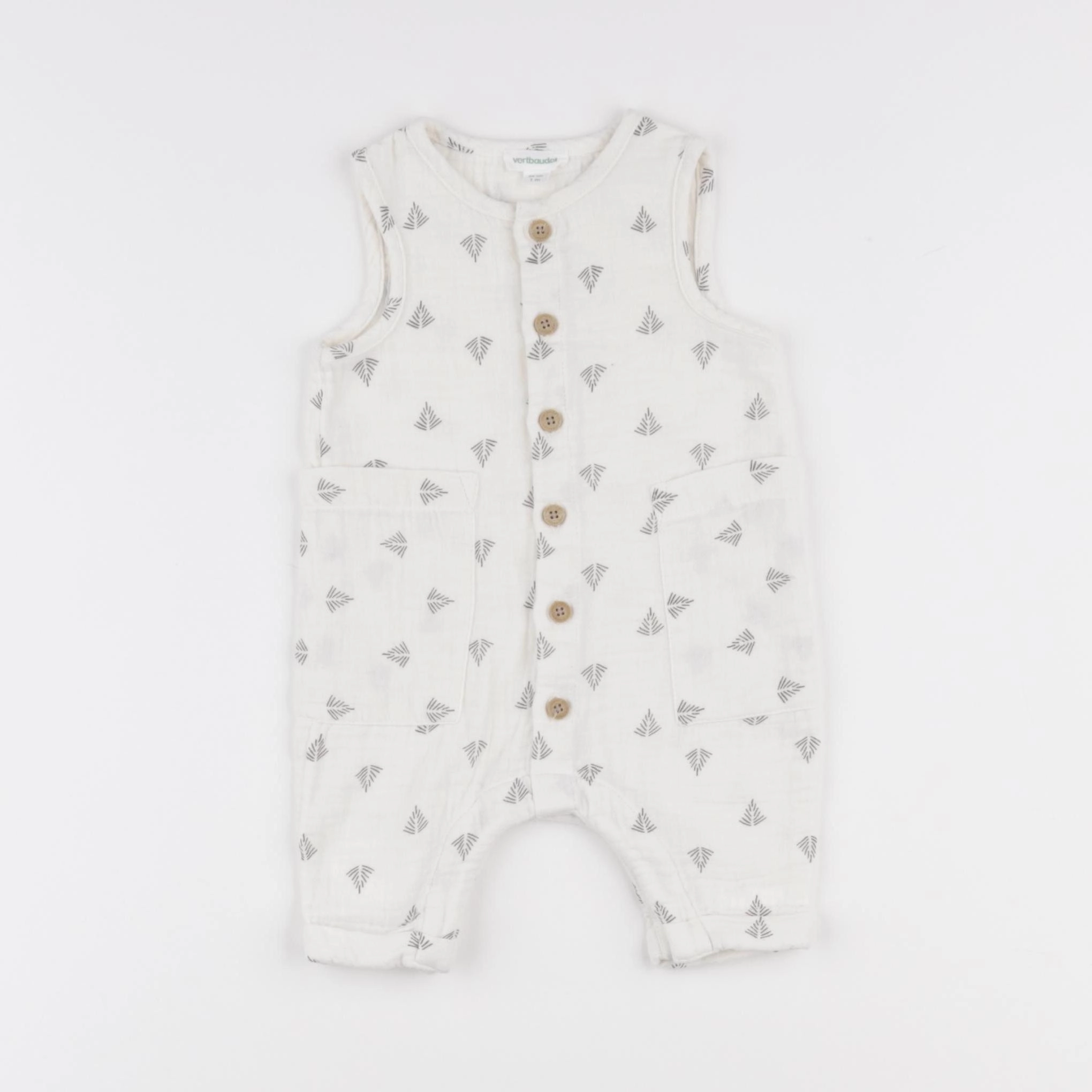 Vertbaudet - combinaison beige - 1 mois