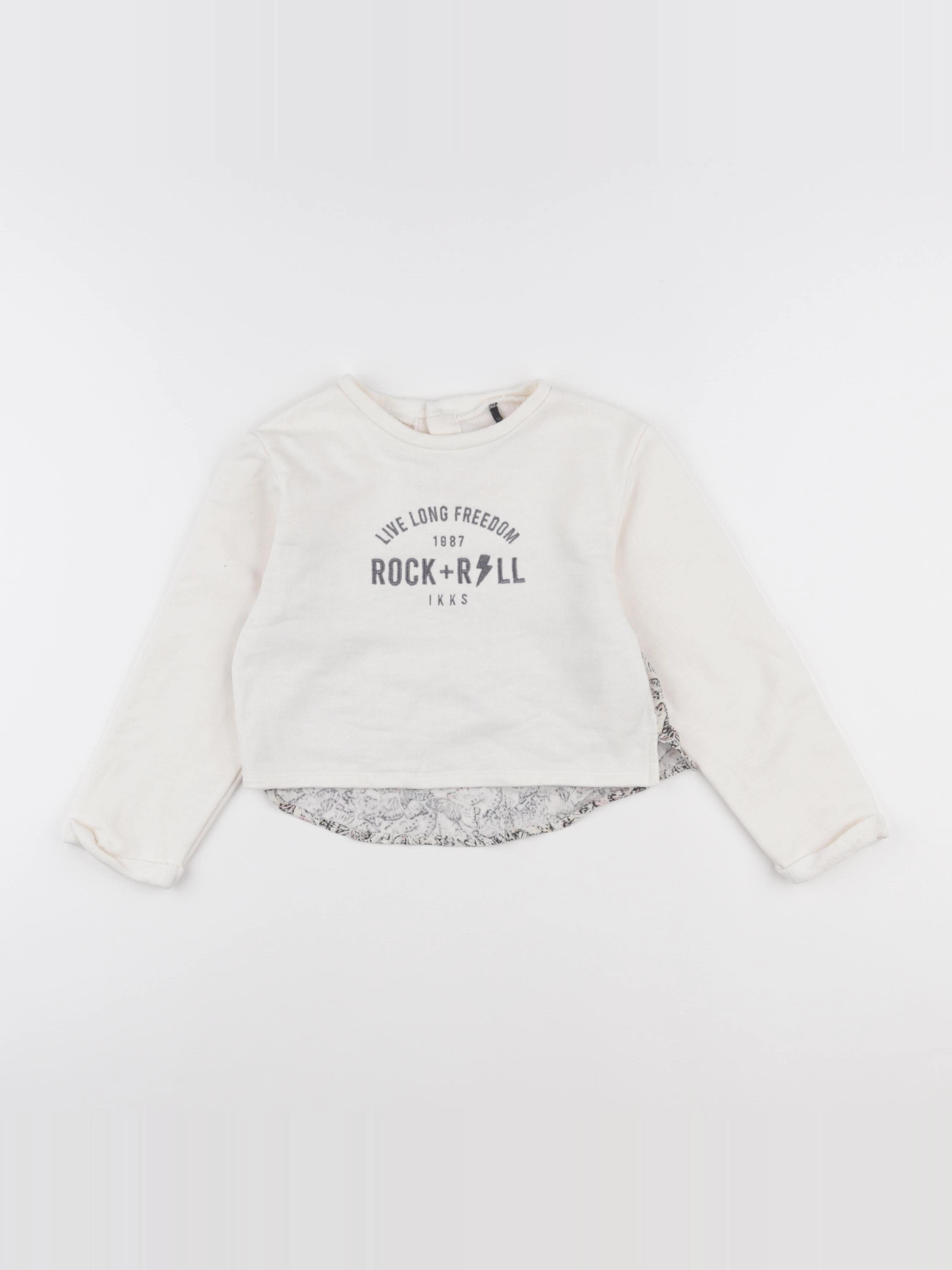 IKKS - sweat imprimé au dos beige - 5 ans