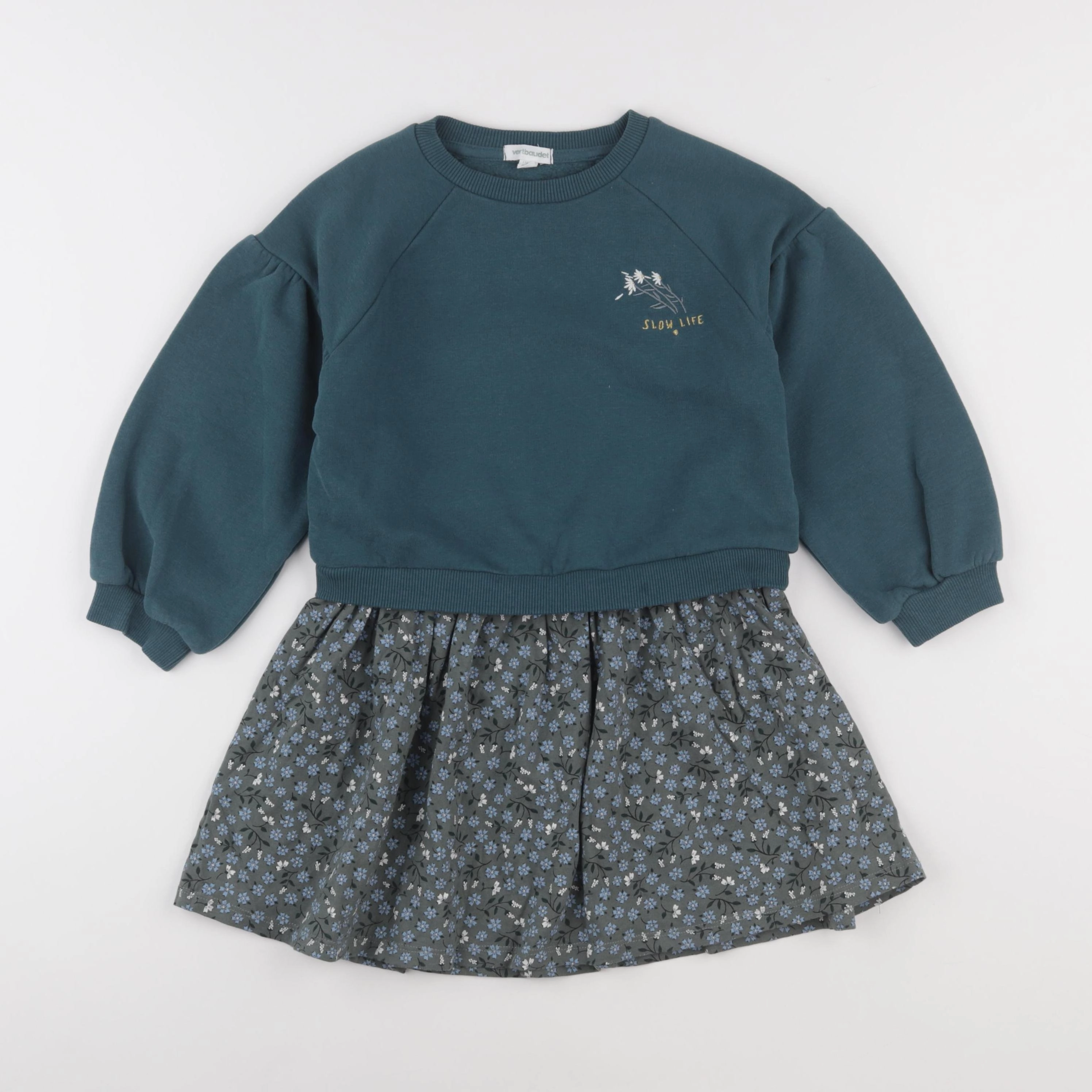 Vertbaudet - robe vert - 6 ans