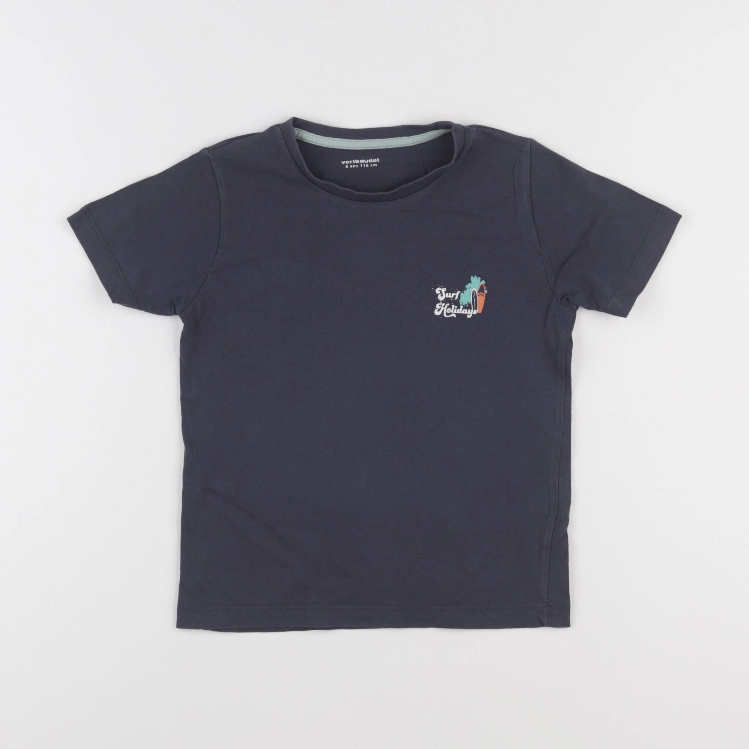 Vertbaudet - tee-shirt bleu - 6 ans