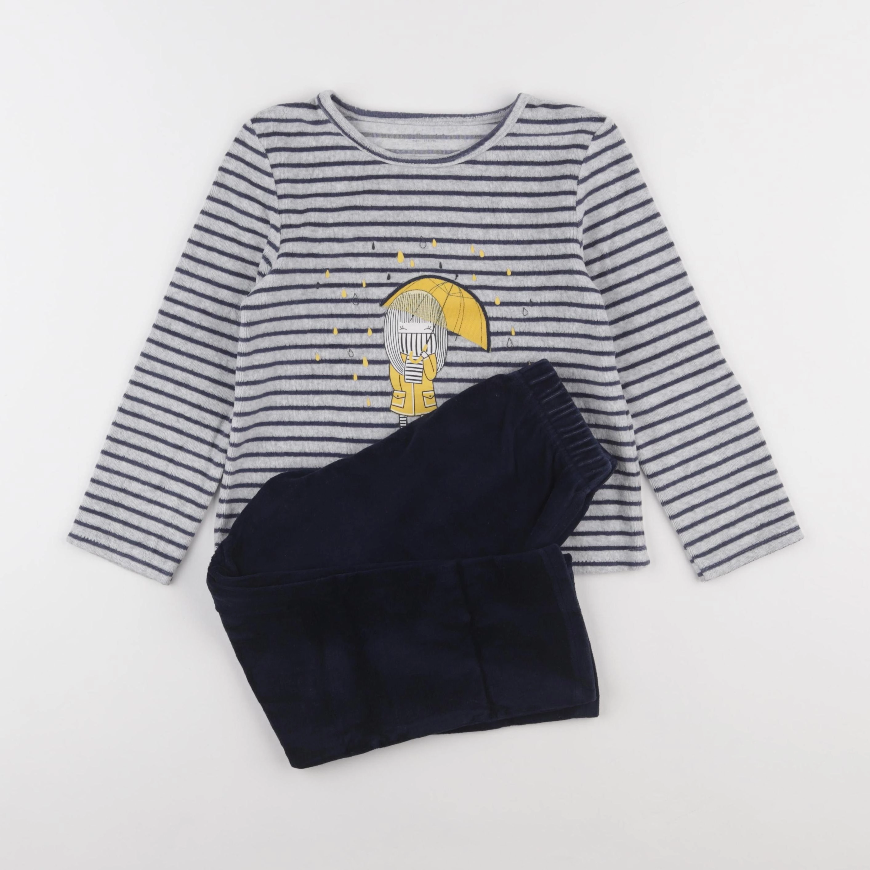 Vertbaudet - pyjama velours bleu - 6 ans