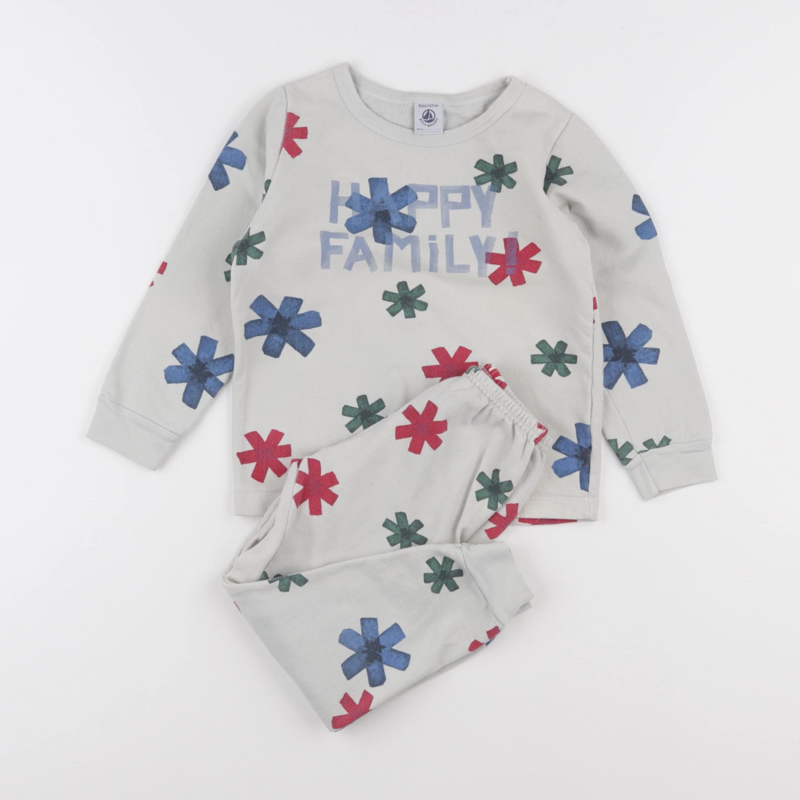 Petit Bateau - pyjama coton beige, multicolore - 5 ans