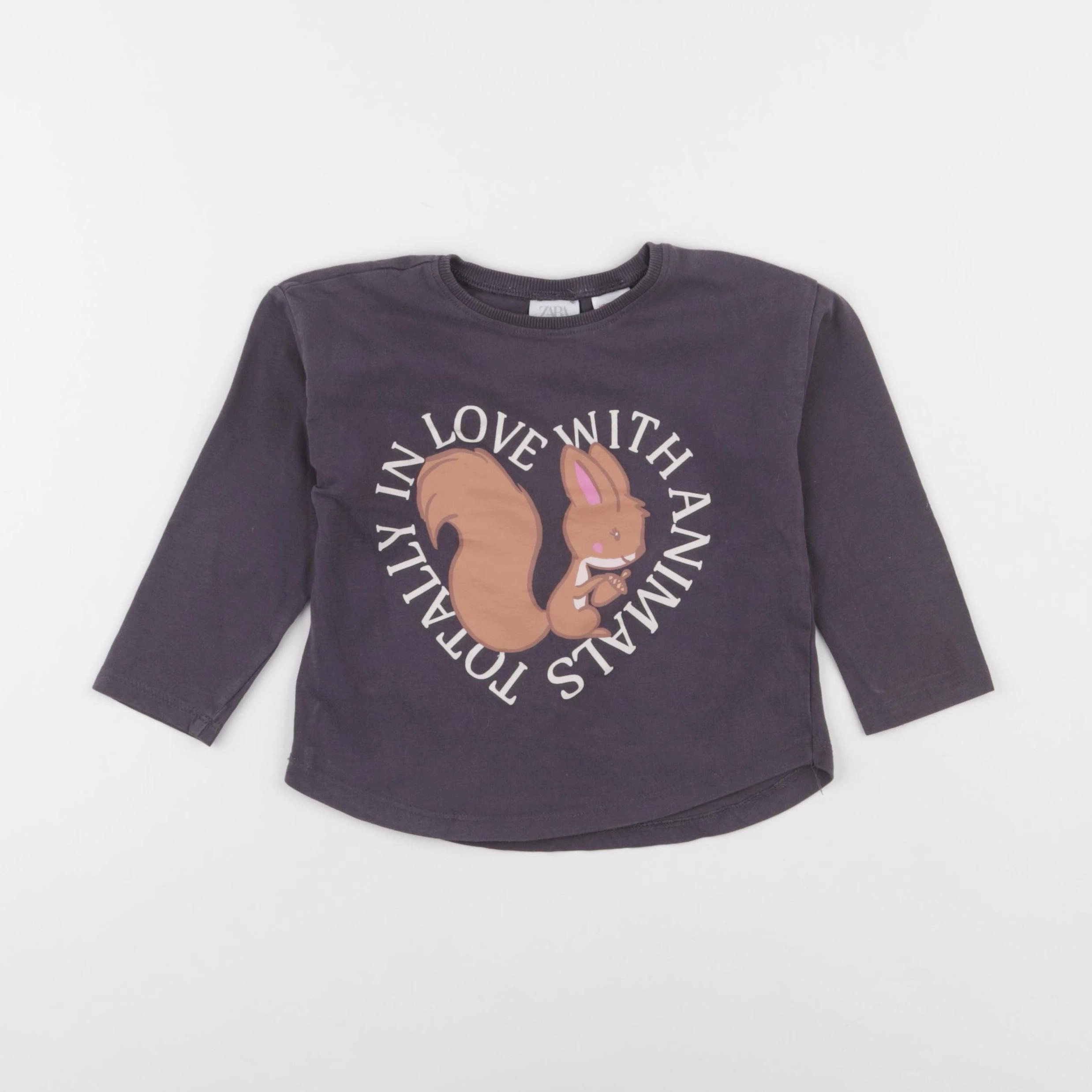 Zara - tee-shirt gris - 2/3 ans