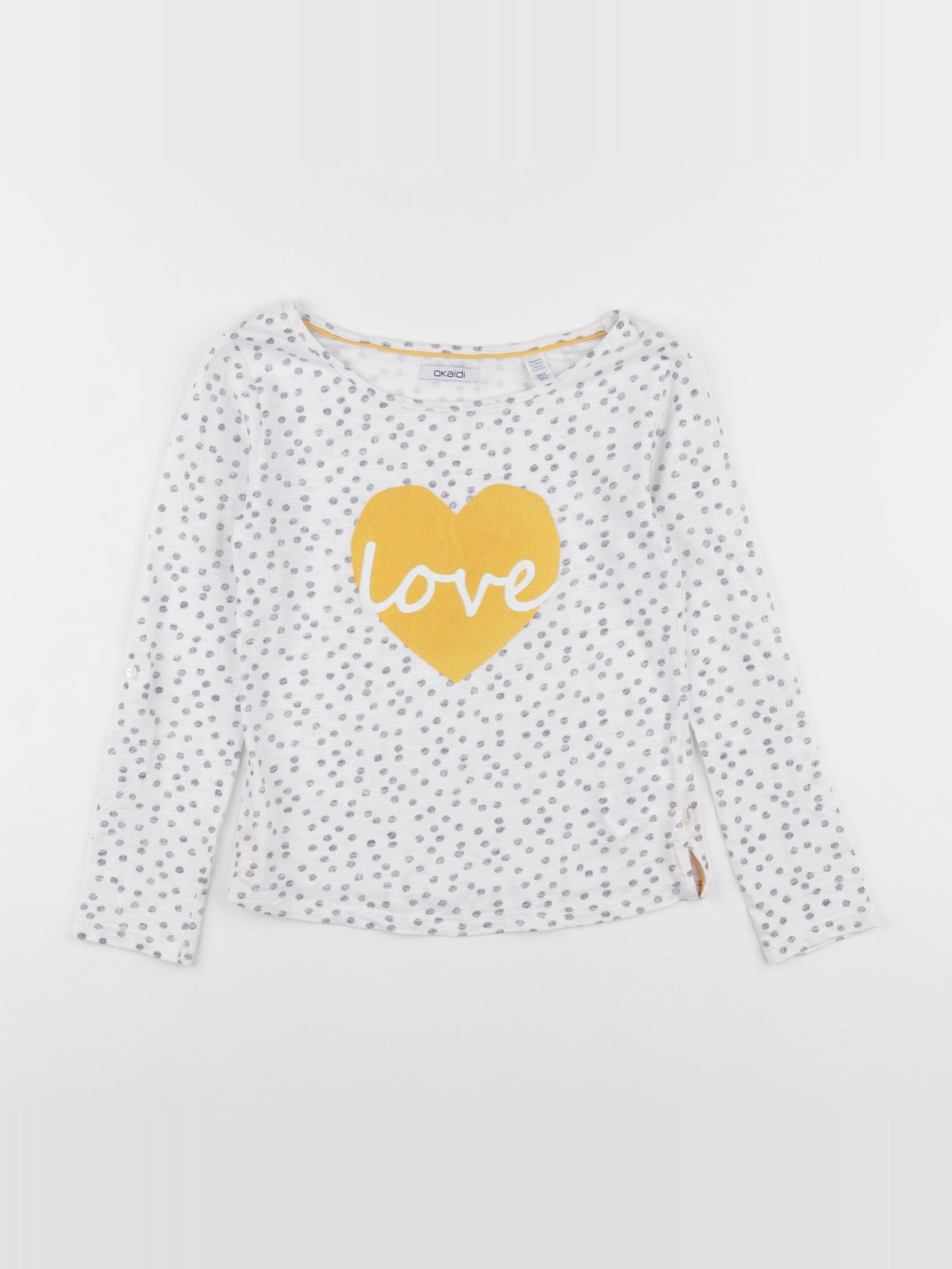 Okaidi - tee-shirt blanc, jaune - 8 ans