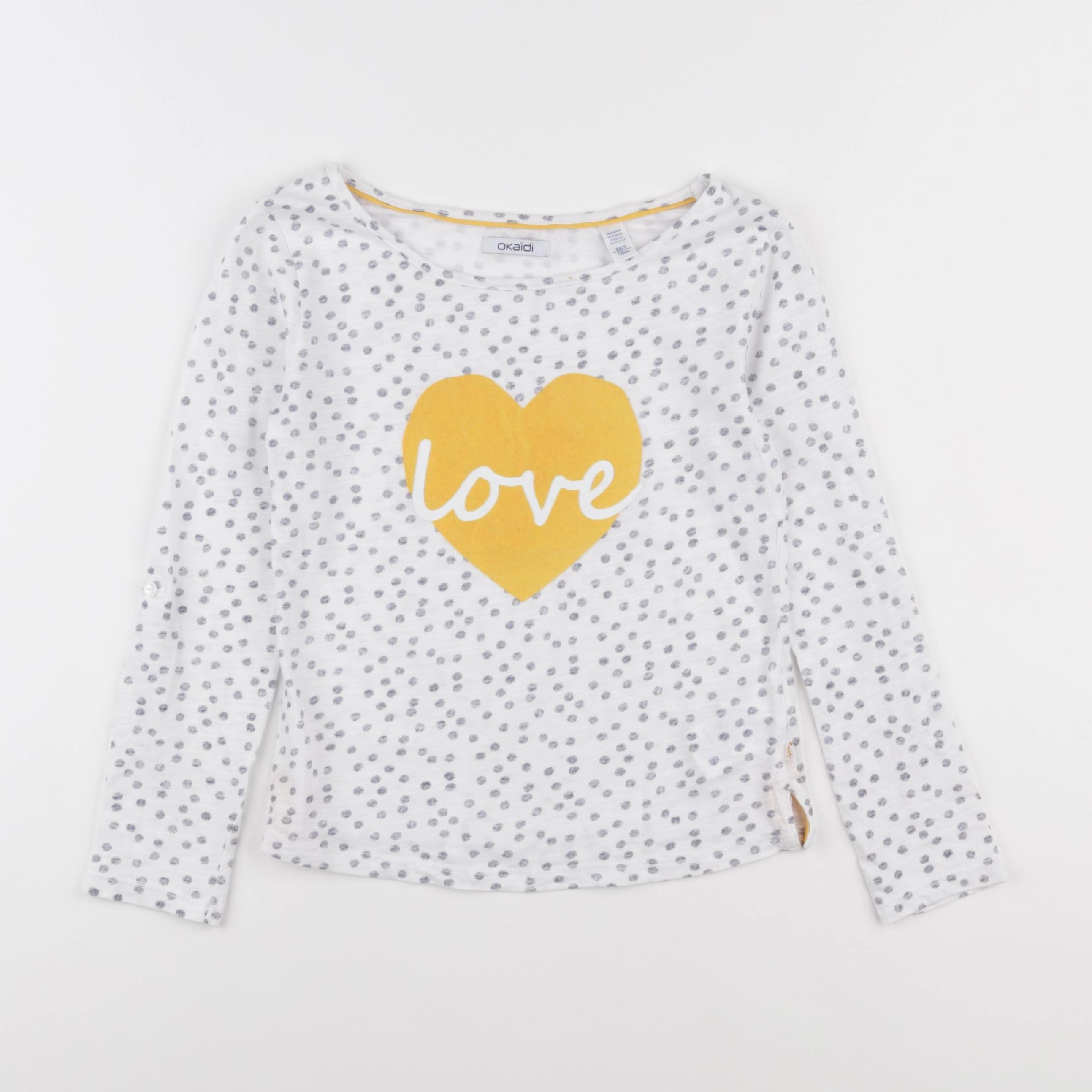 Okaidi - tee-shirt blanc, jaune - 8 ans