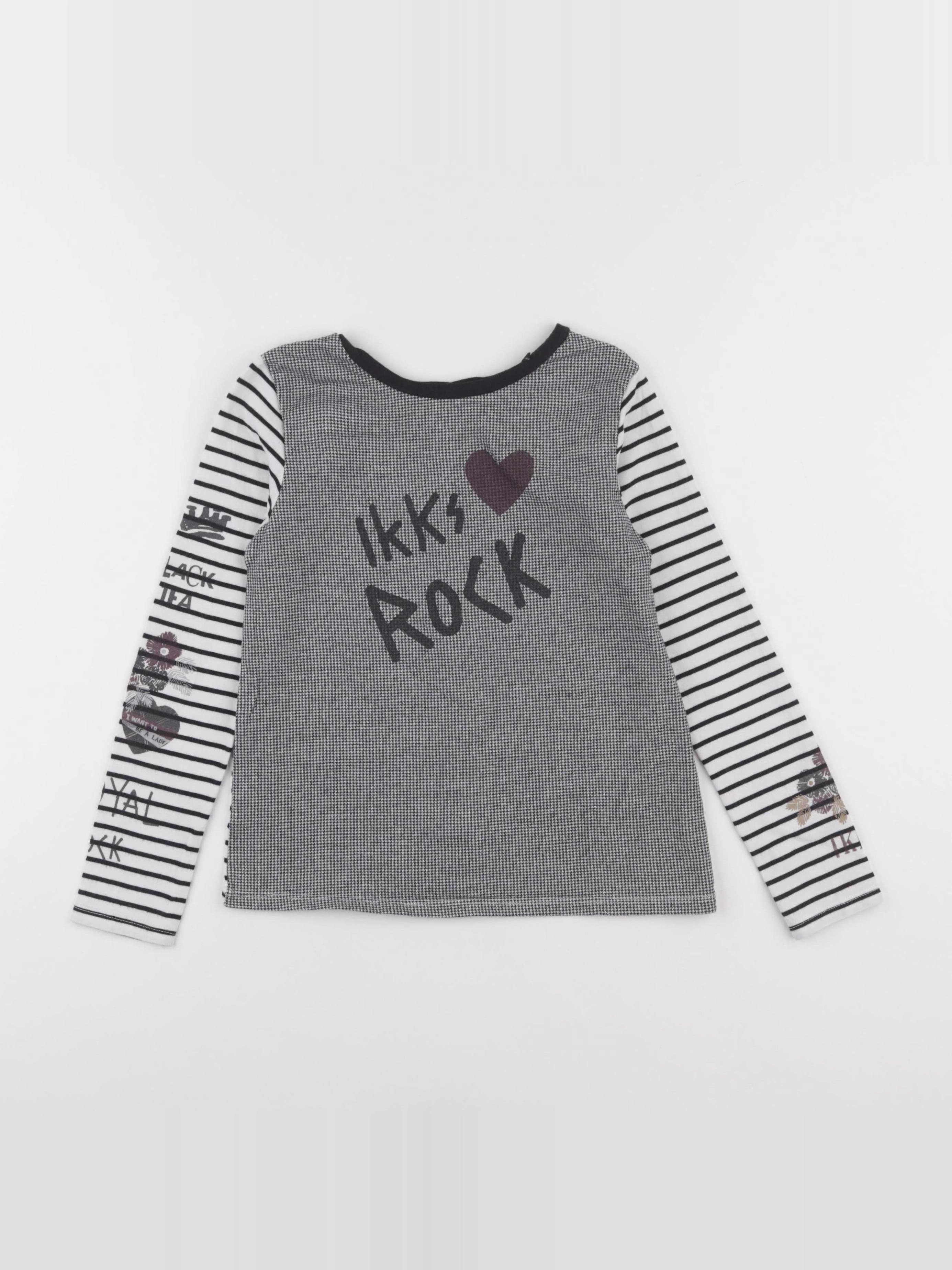 IKKS - tee-shirt blanc, noir - 8 ans