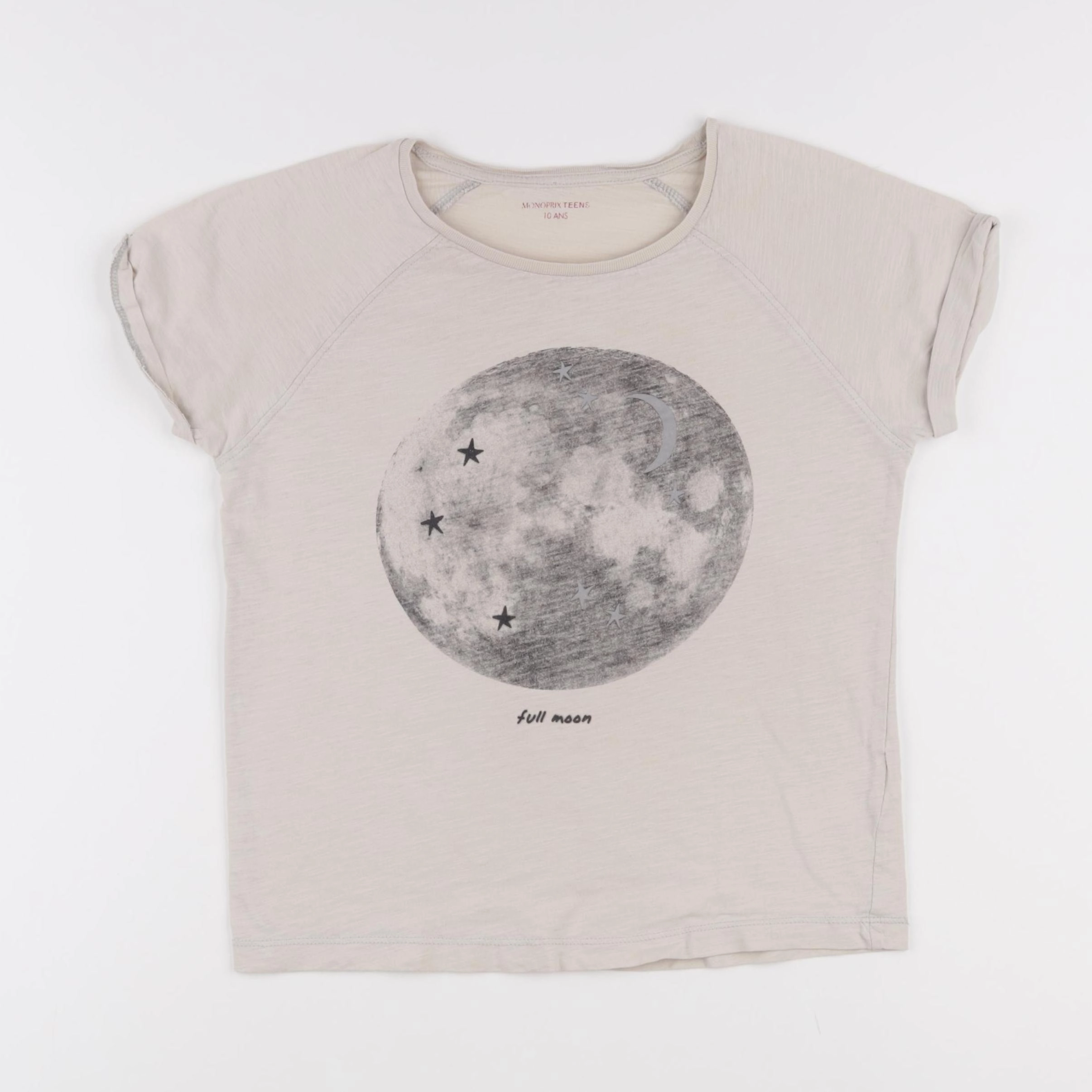 Monoprix - tee-shirt beige - 10 ans