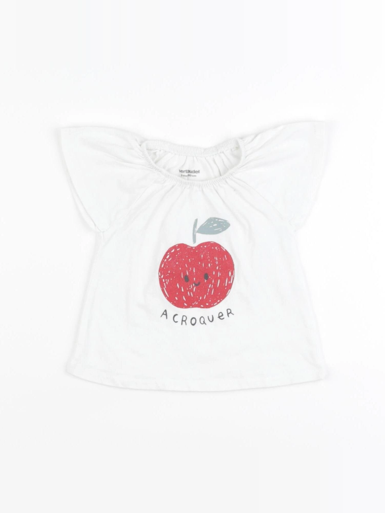 Vertbaudet - tee-shirt blanc - 3 mois