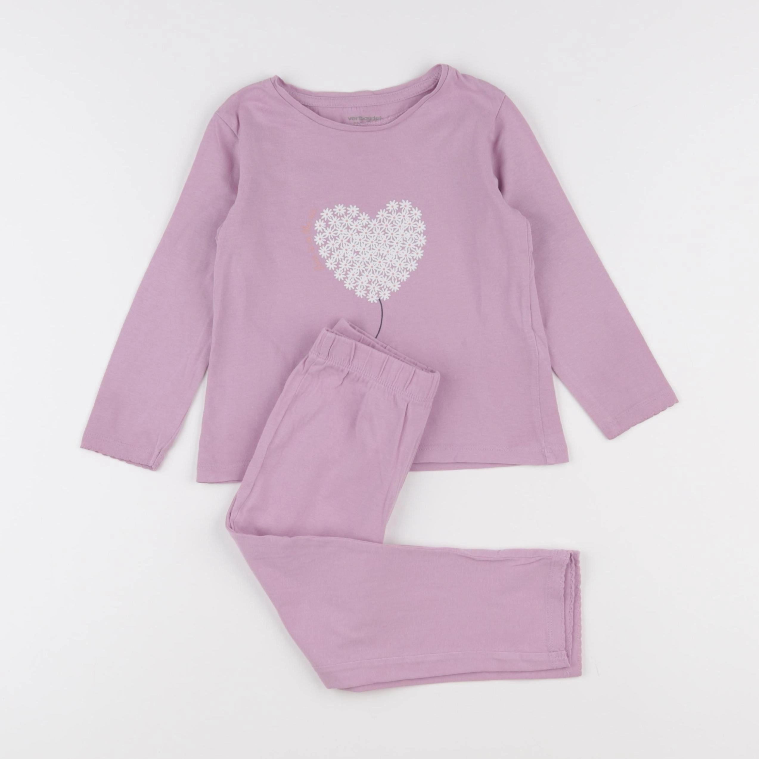 Vertbaudet - pyjama coton violet - 3 ans