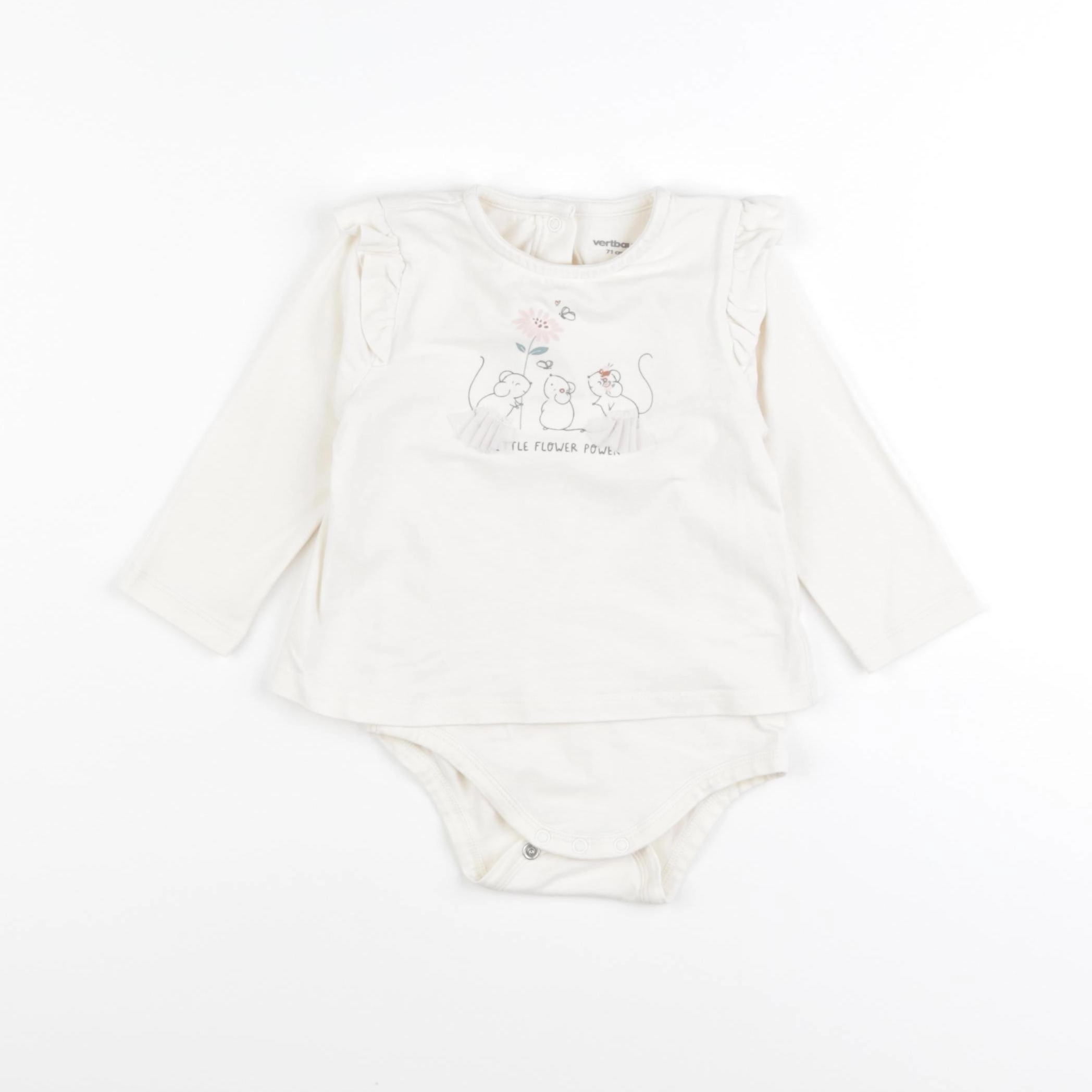 Vertbaudet - body tee-shirt blanc - 9 mois