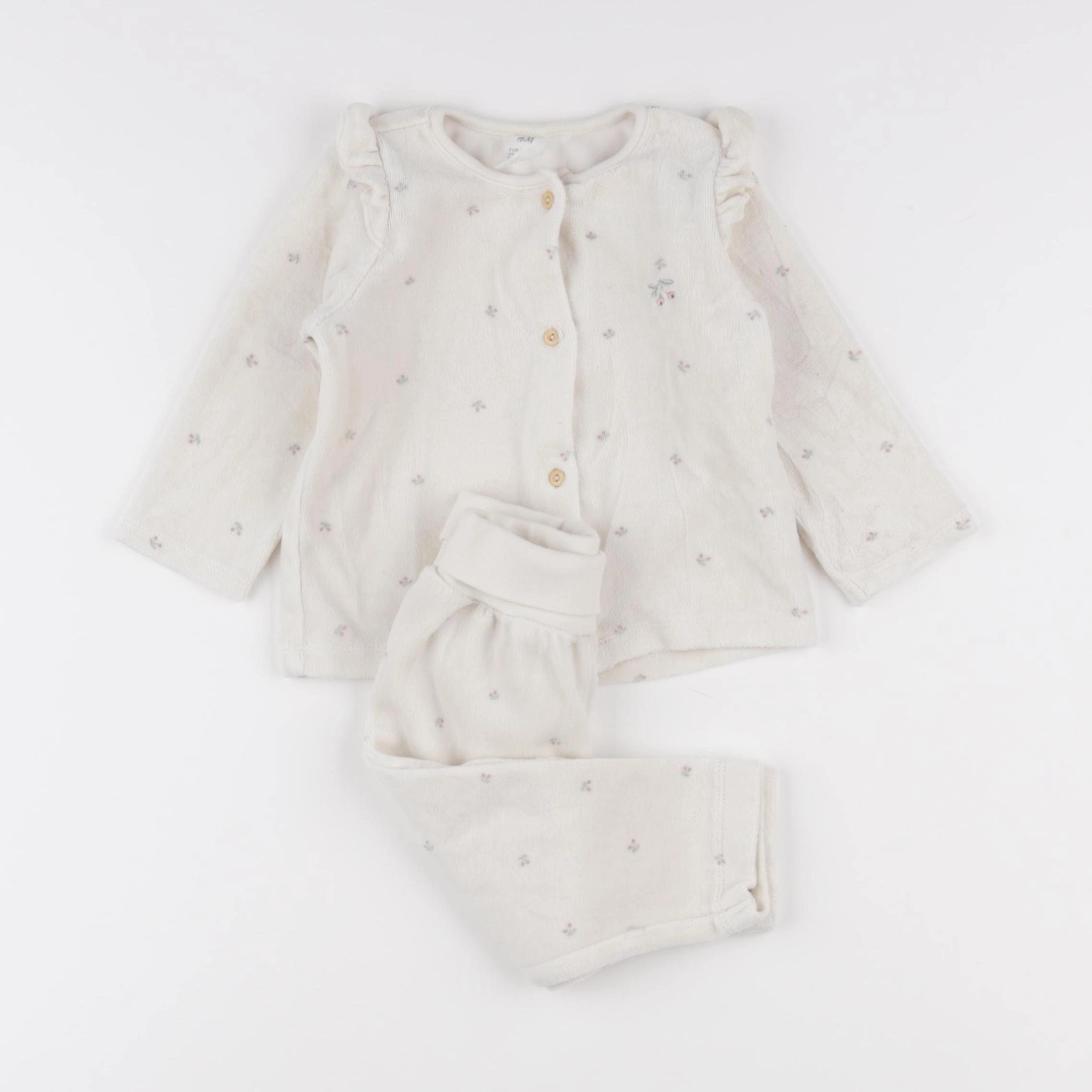H&M - pyjama velours beige - 9 mois