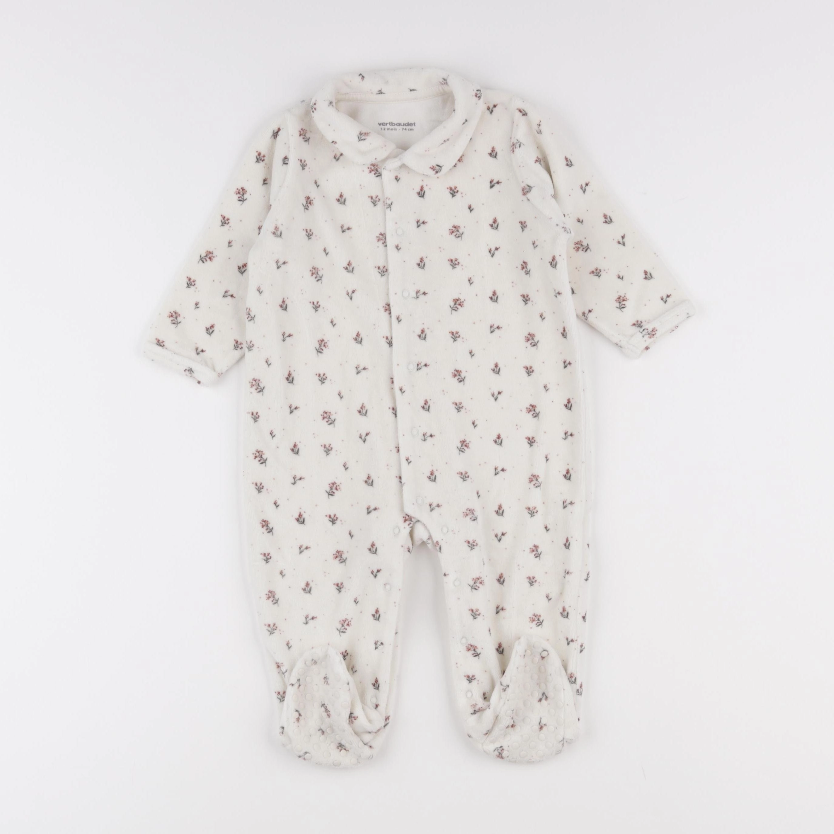 Vertbaudet - pyjama velours blanc - 12 mois