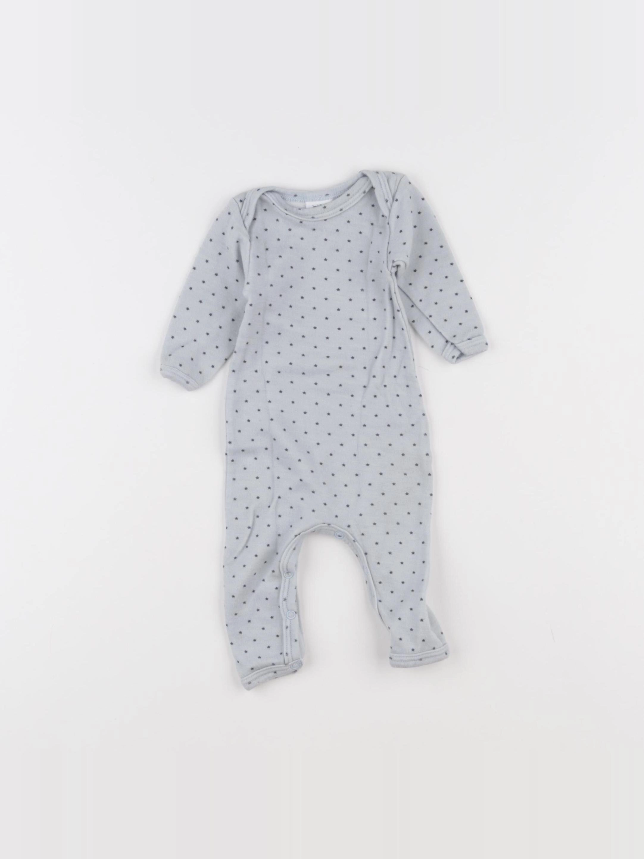 Petit Bateau - pyjama coton bleu - 3 mois