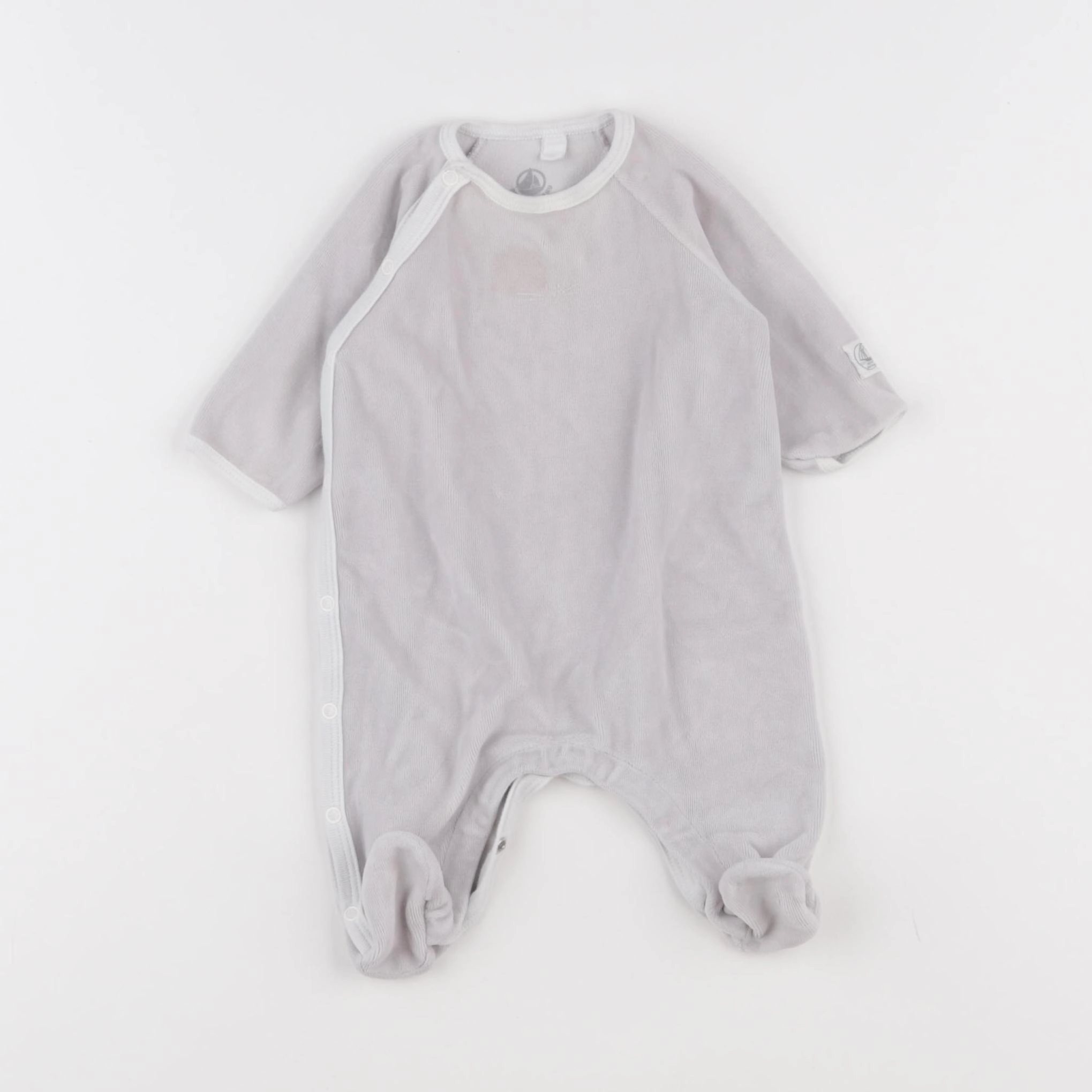 Petit Bateau - pyjama velours gris - 1 mois