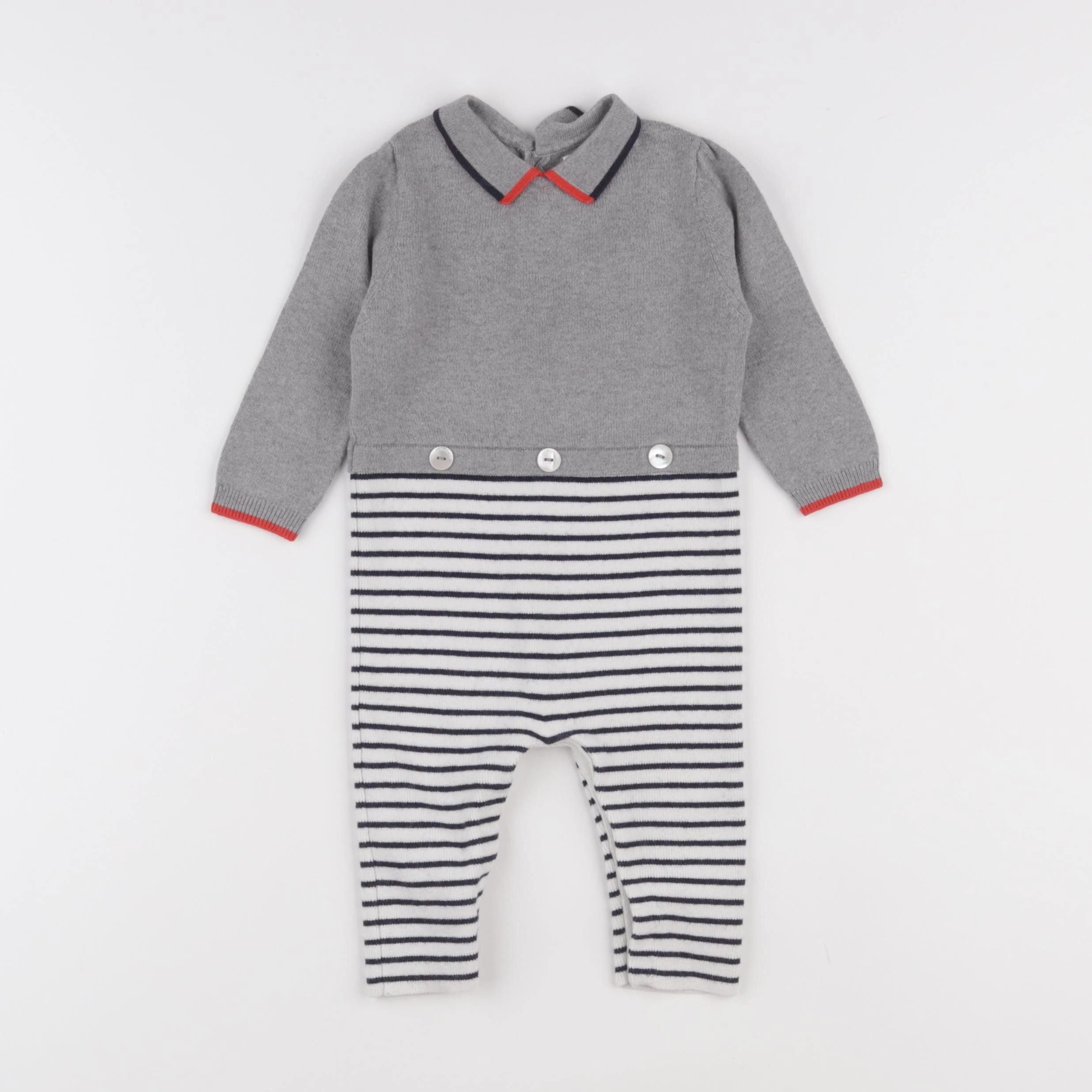 Jacadi - combinaison gris - 6 mois