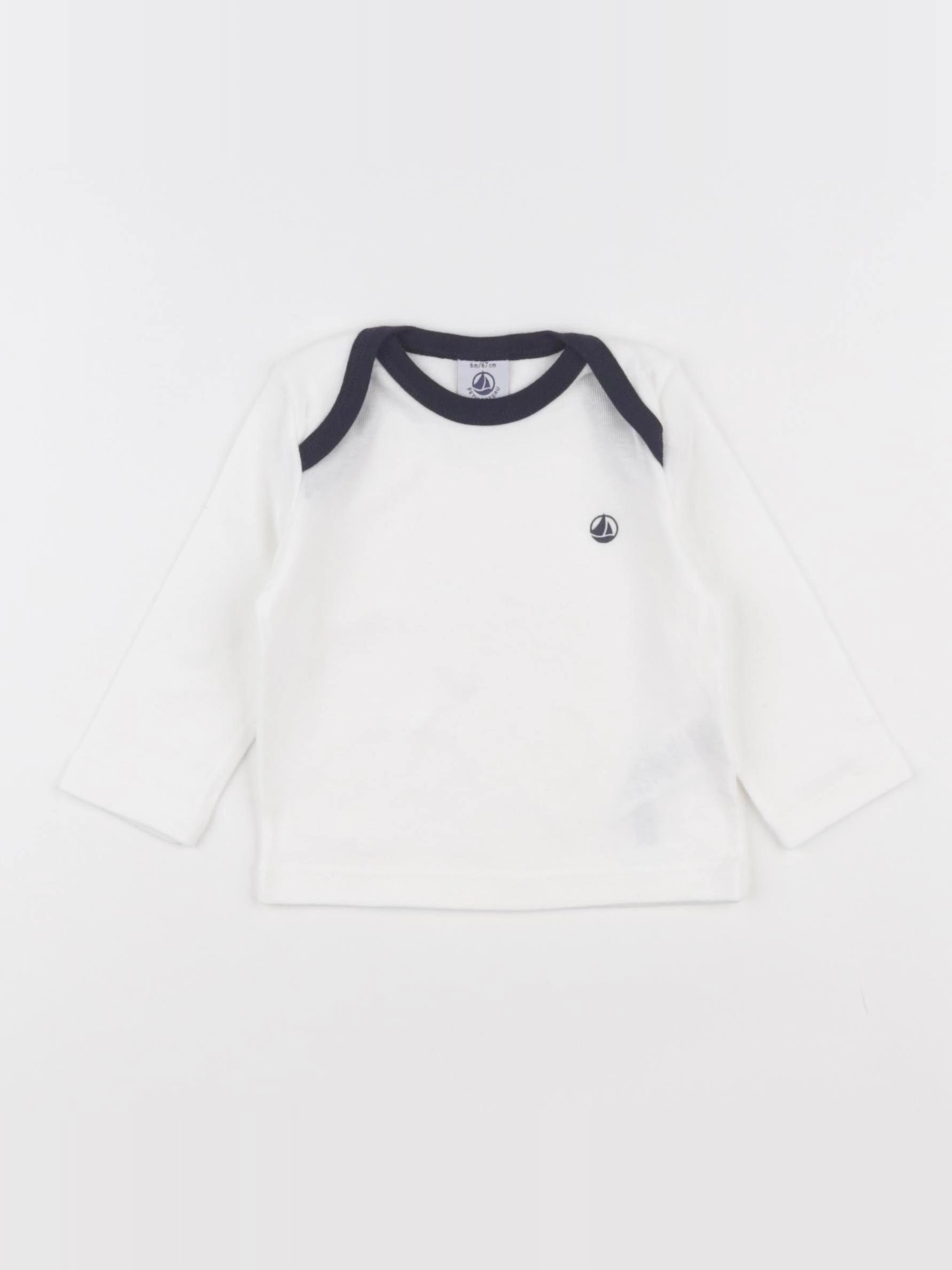 Petit Bateau - tee-shirt blanc - 6 mois