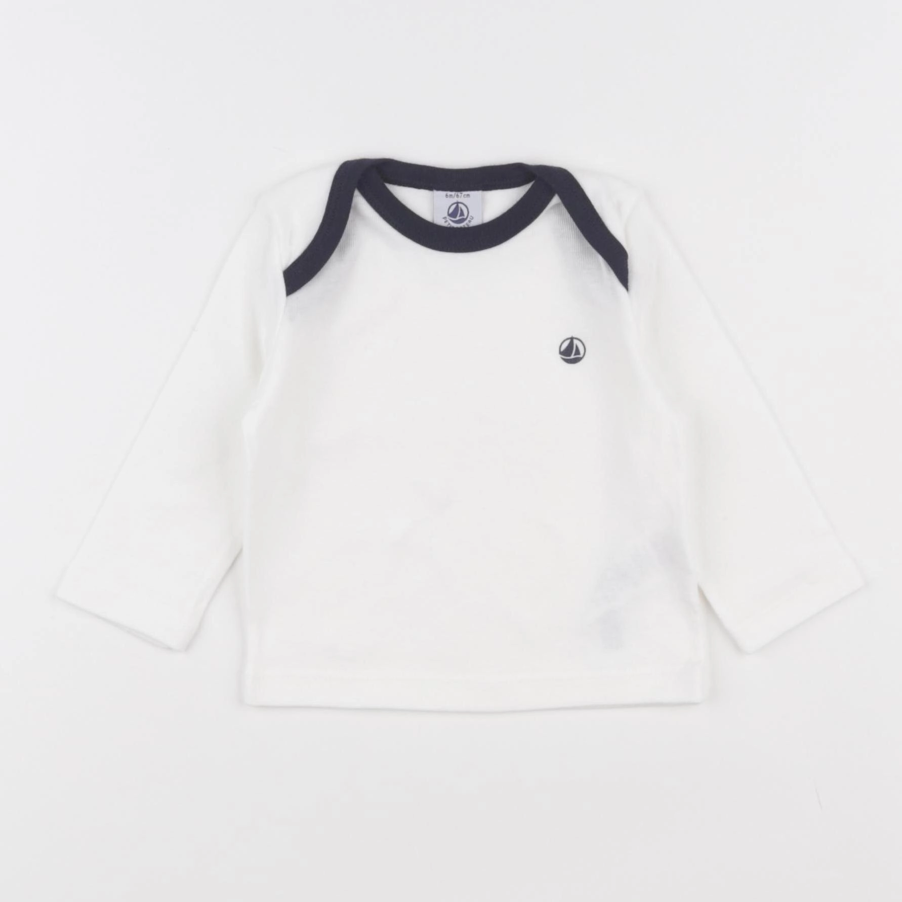 Petit Bateau - tee-shirt blanc - 6 mois