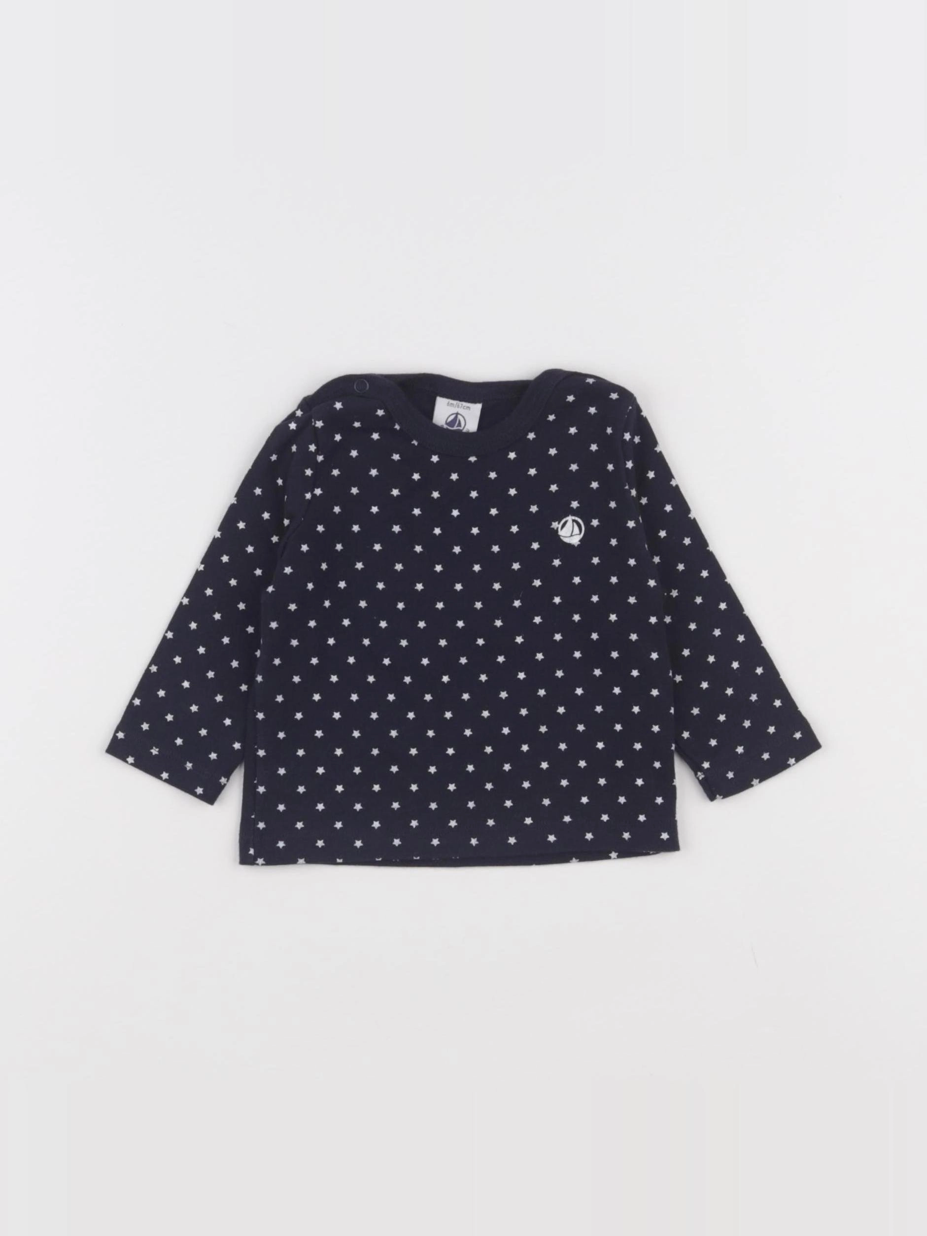 Petit Bateau - tee-shirt bleu - 6 mois