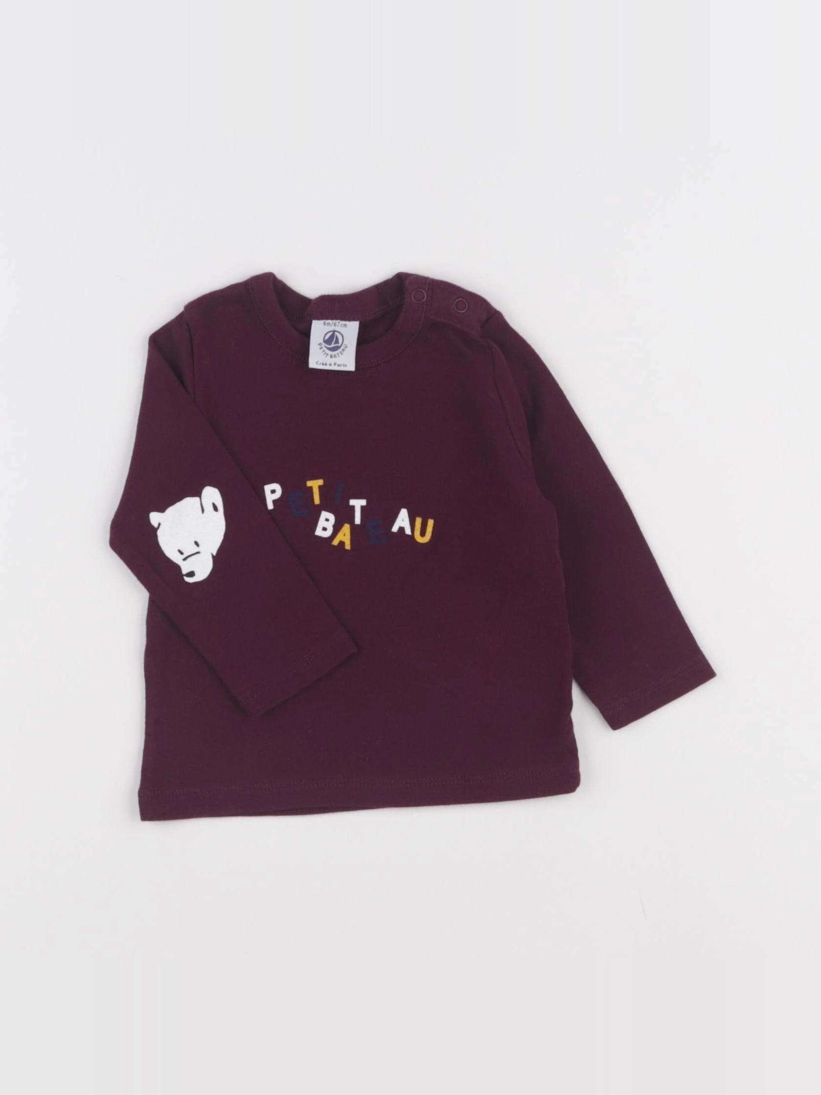 Petit Bateau - tee-shirt rouge - 6 mois