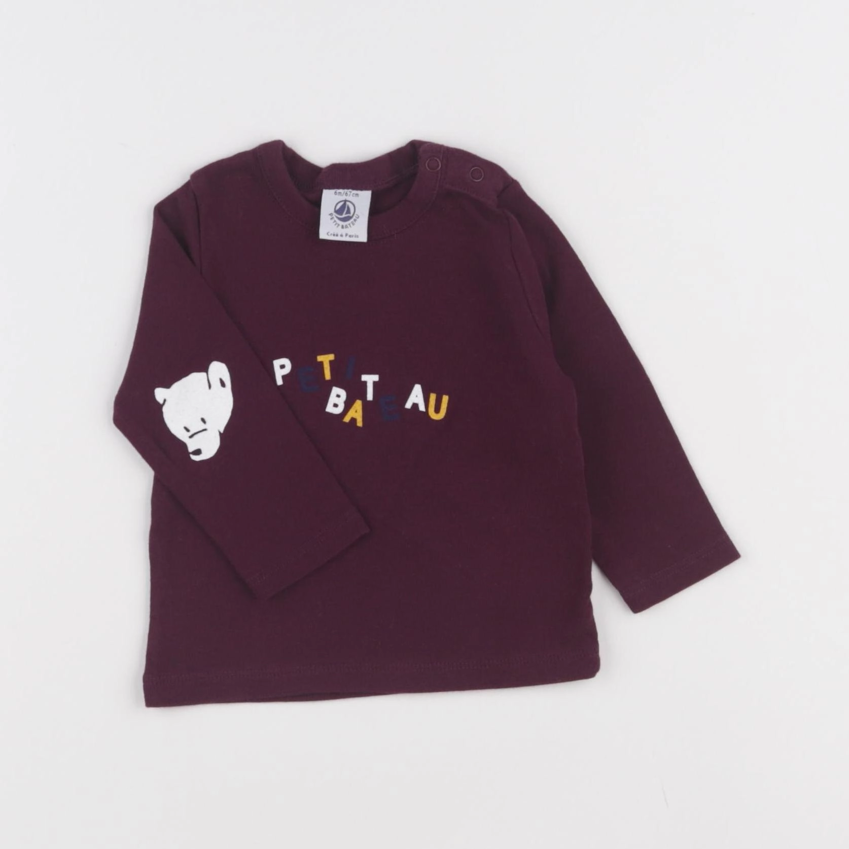 Petit Bateau - tee-shirt rouge - 6 mois