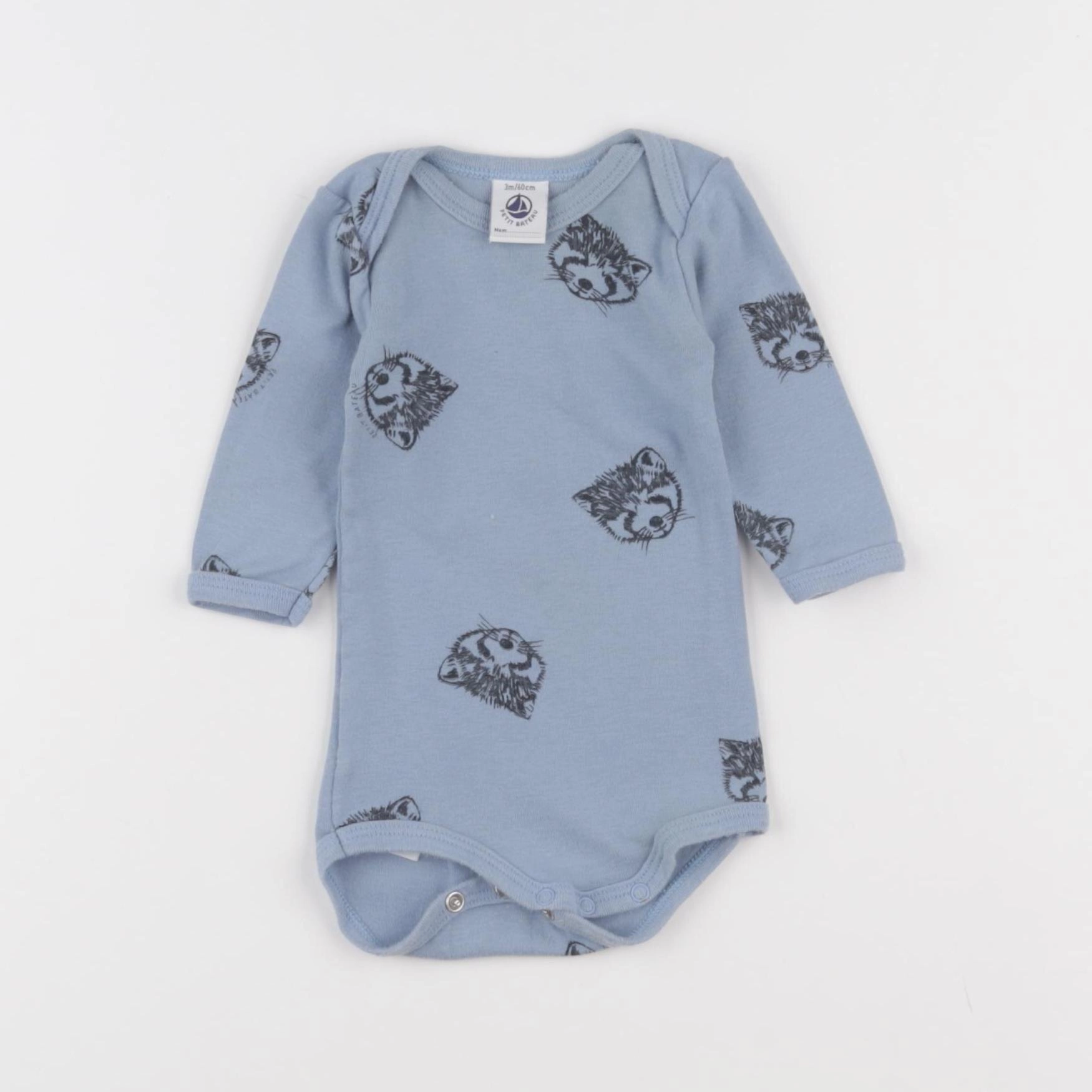 Petit Bateau - body bleu - 3 mois