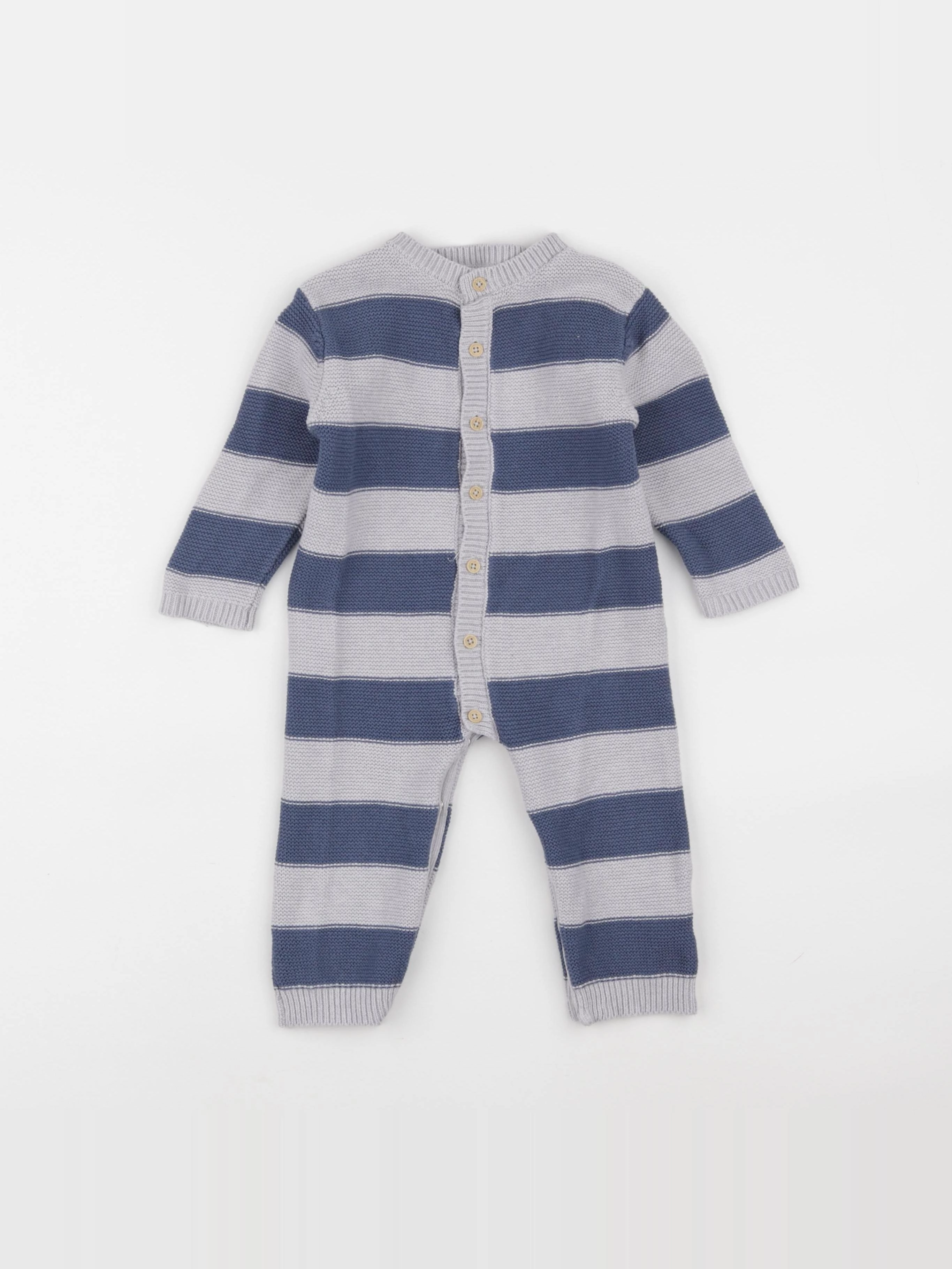 Boutchou - combinaison bleu, gris - 12 mois
