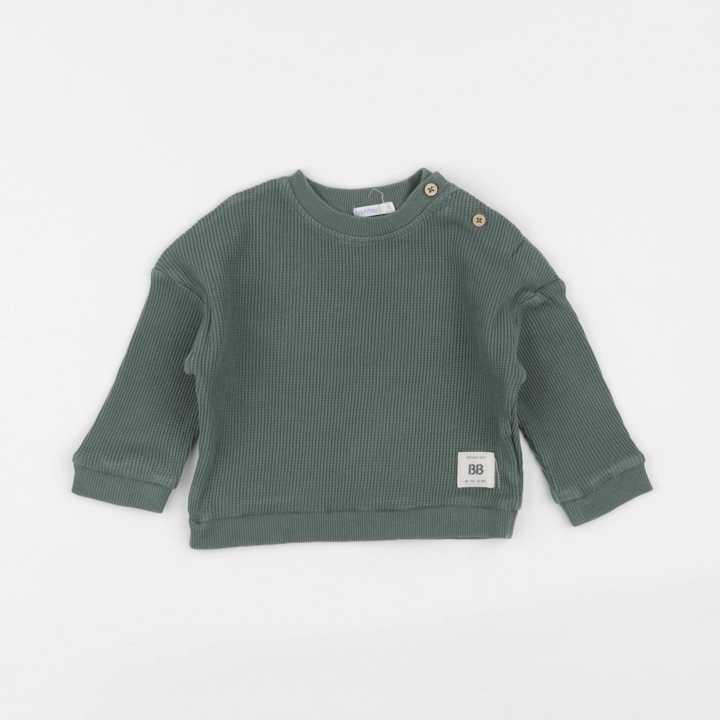 Boutchou - pull vert - 12 mois