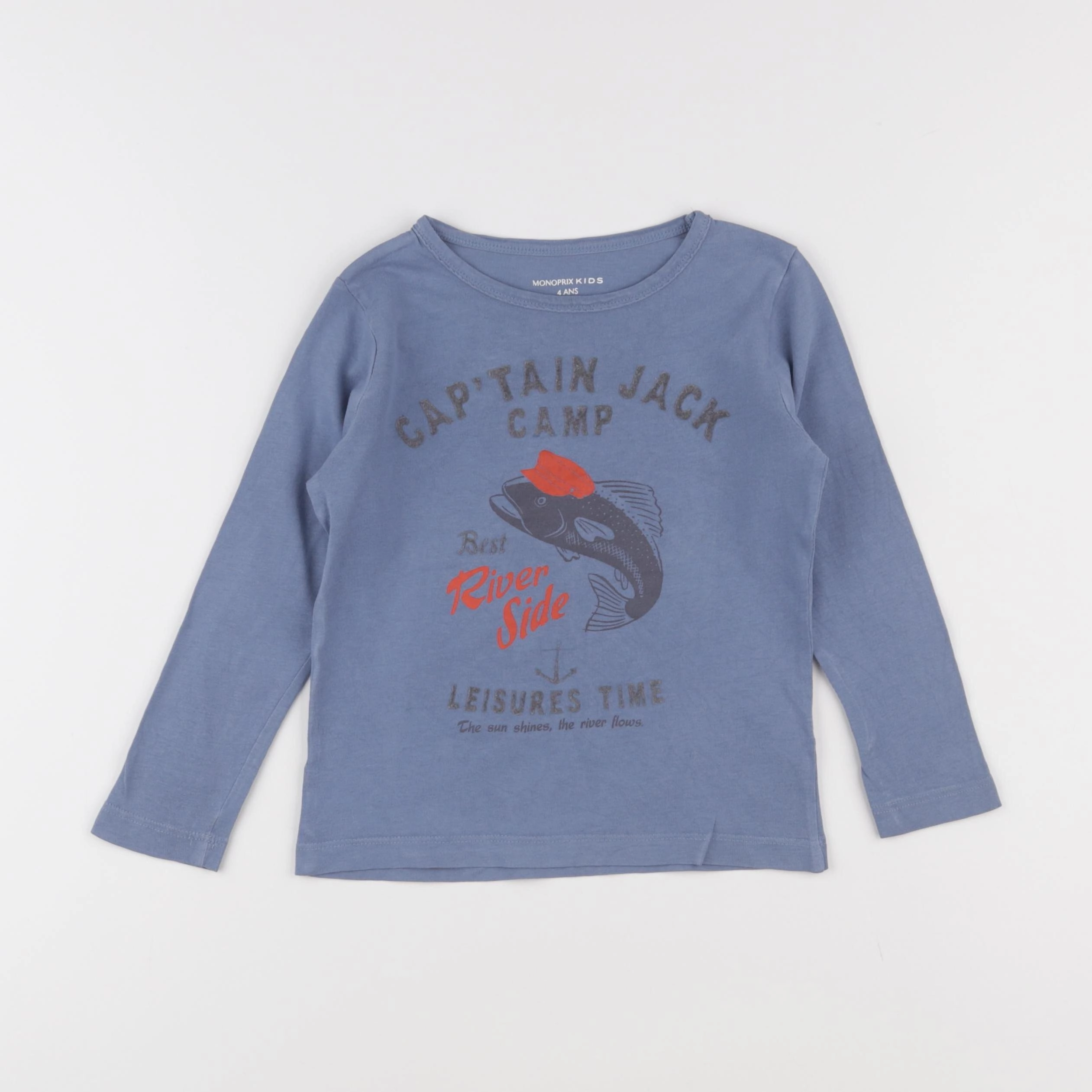 Monoprix - tee-shirt bleu - 4 ans