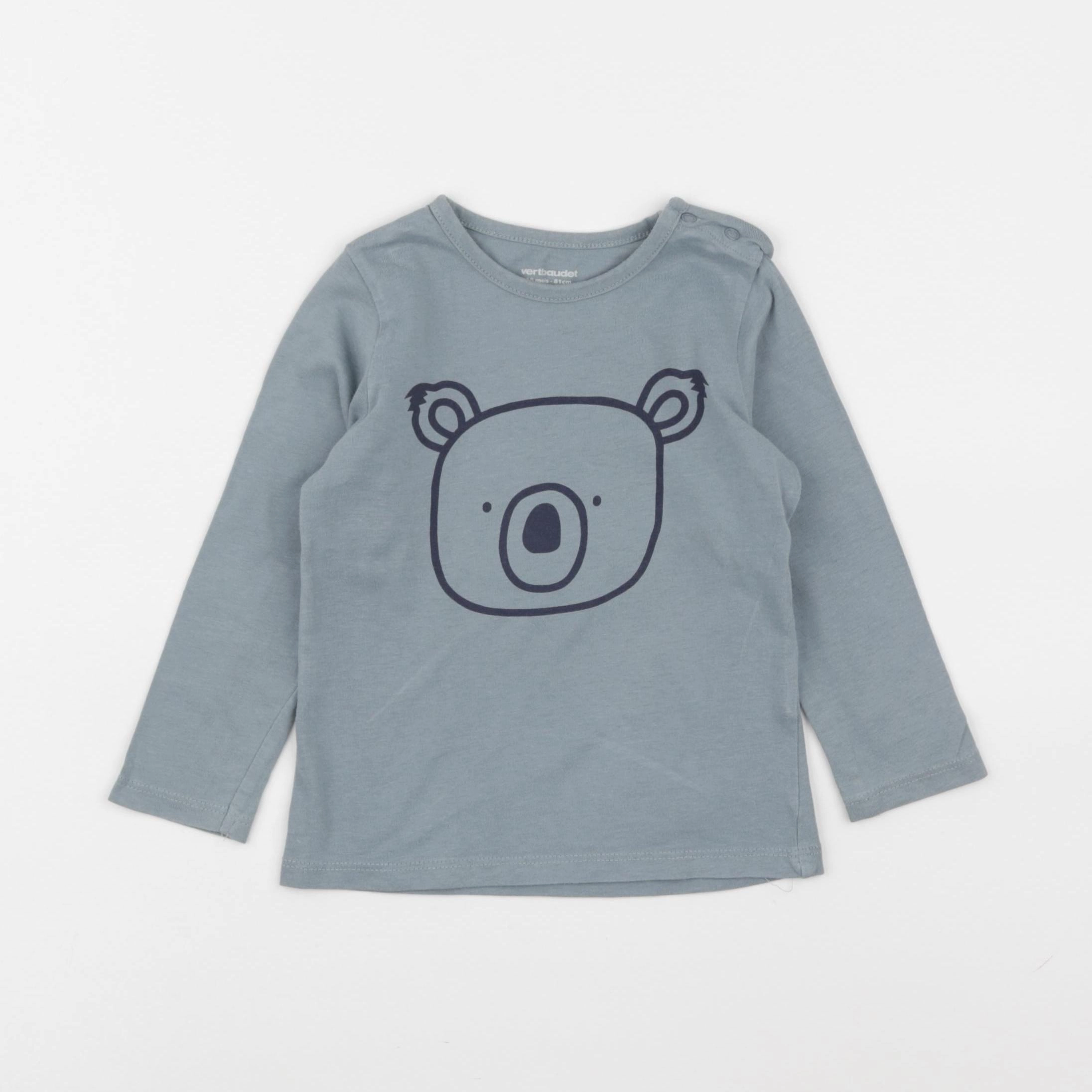 Vertbaudet - tee-shirt bleu - 18 mois