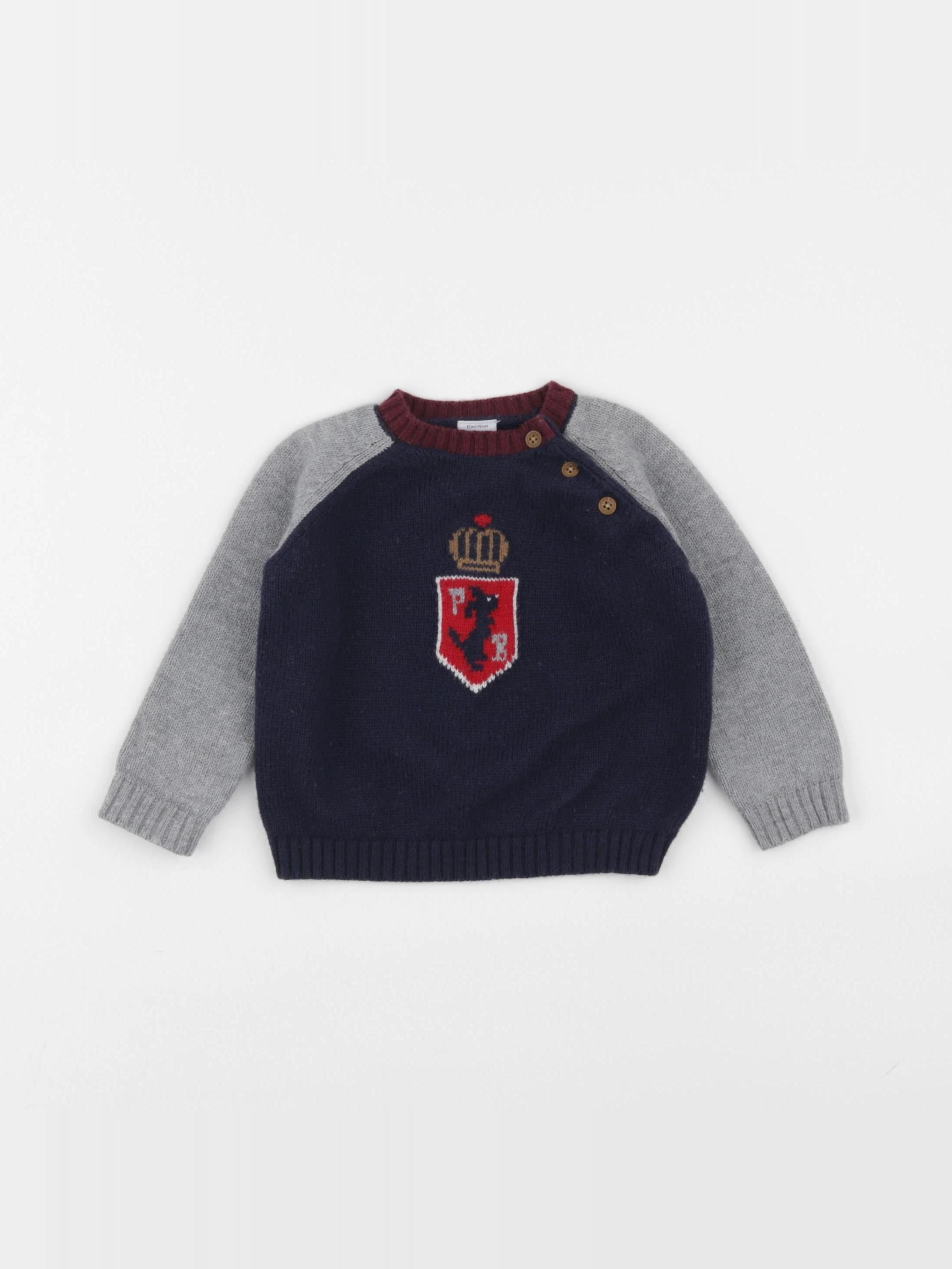 Petit Bateau - pull bleu - 12 mois