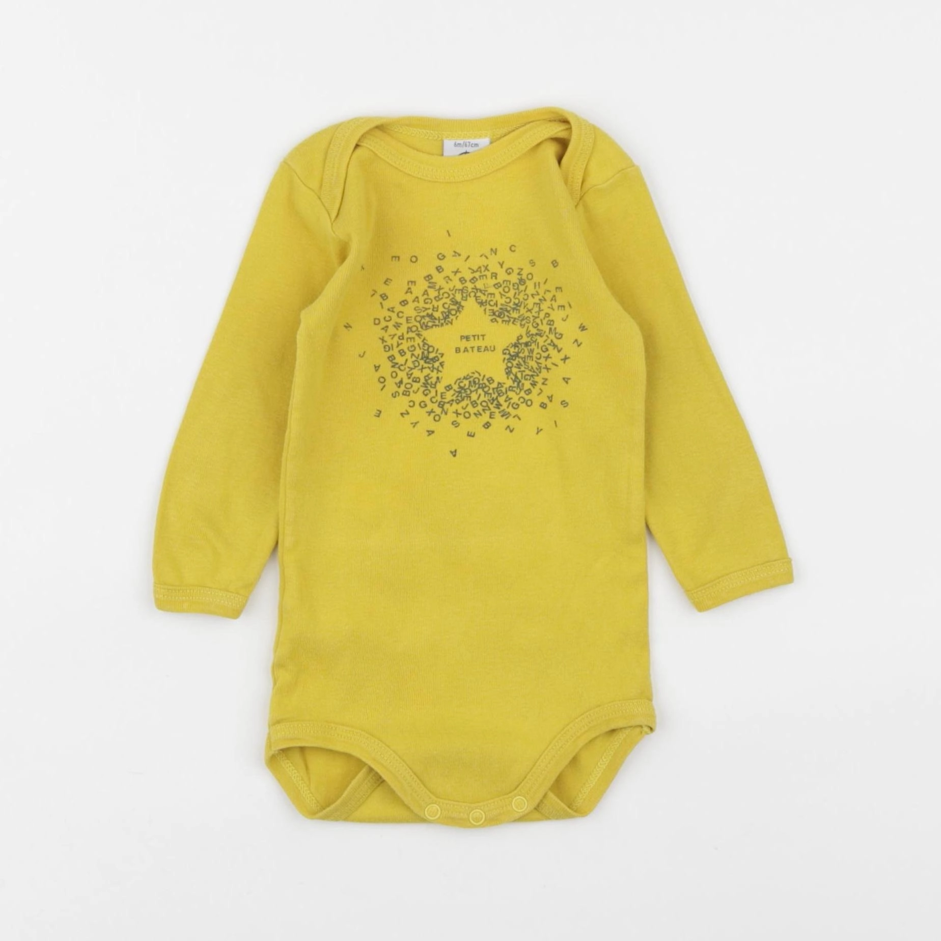 Petit Bateau - body jaune - 6 mois