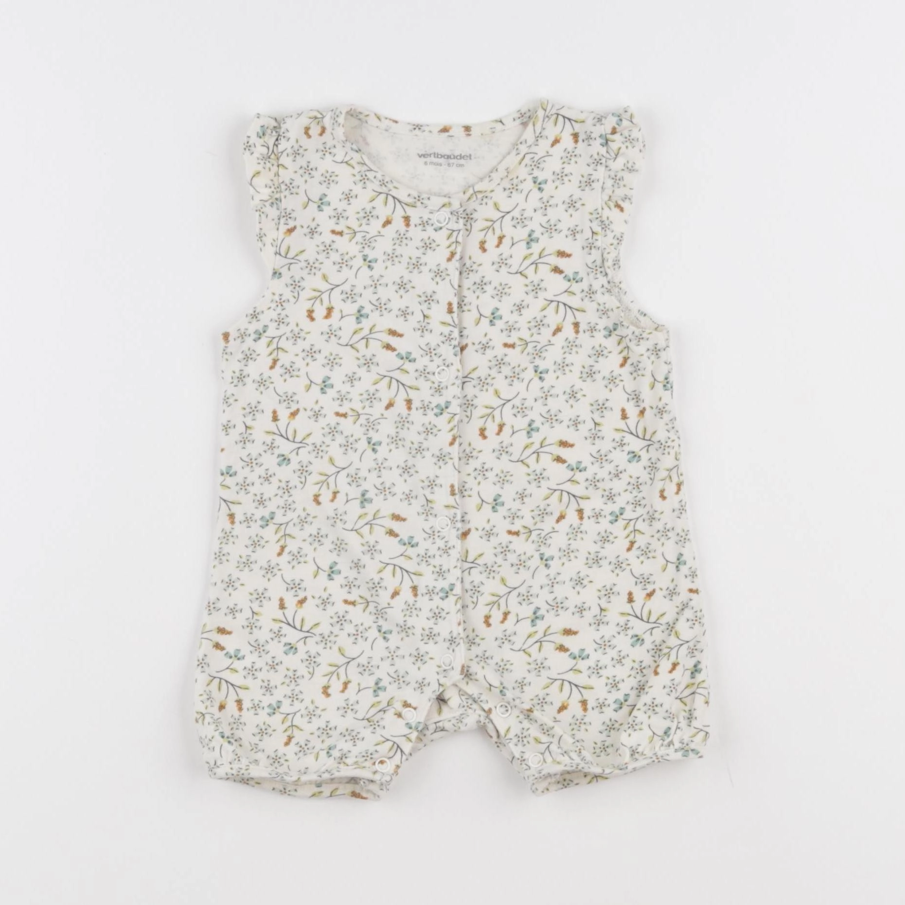 Vertbaudet - pyjama coton beige - 6 mois