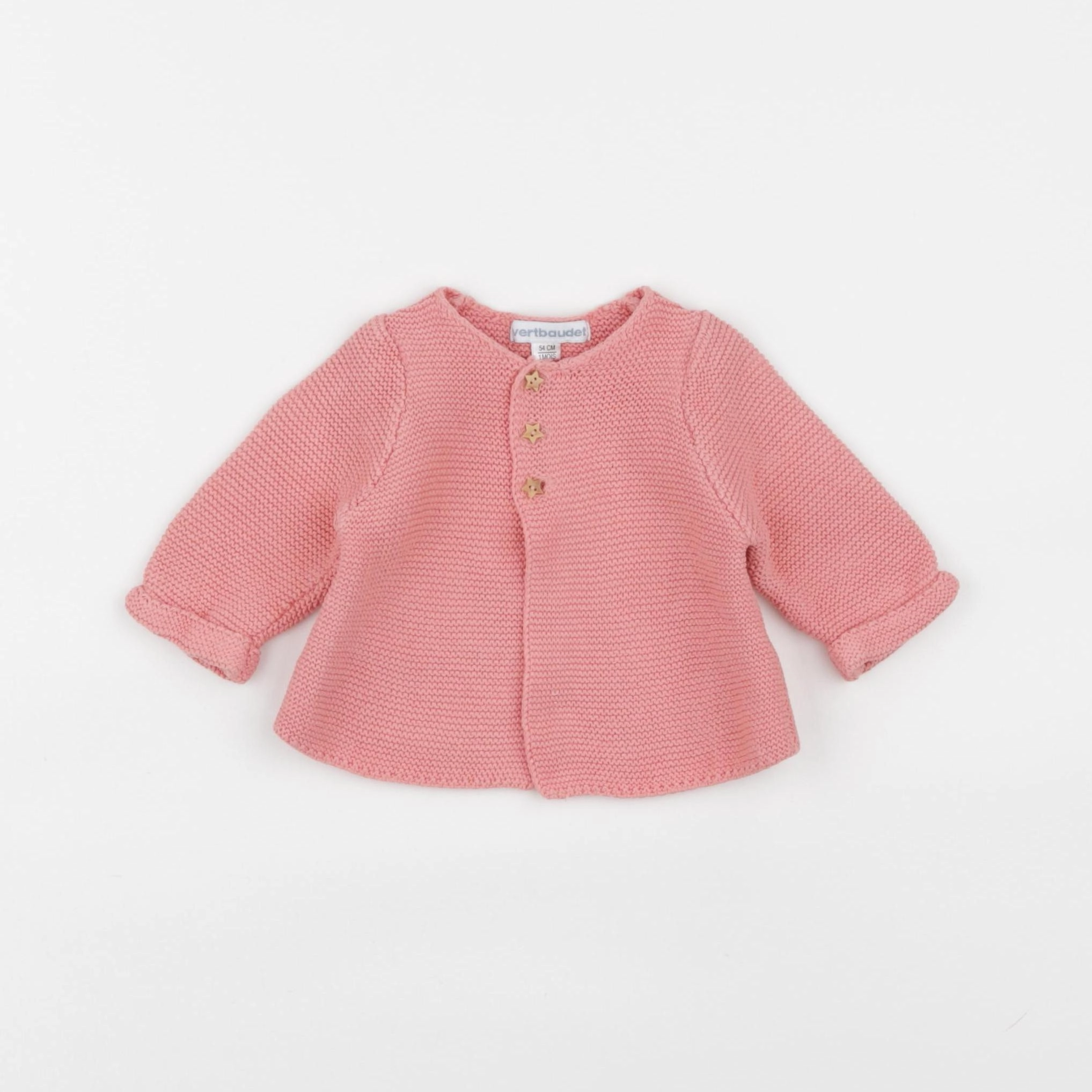 Vertbaudet - gilet rose - 1 mois