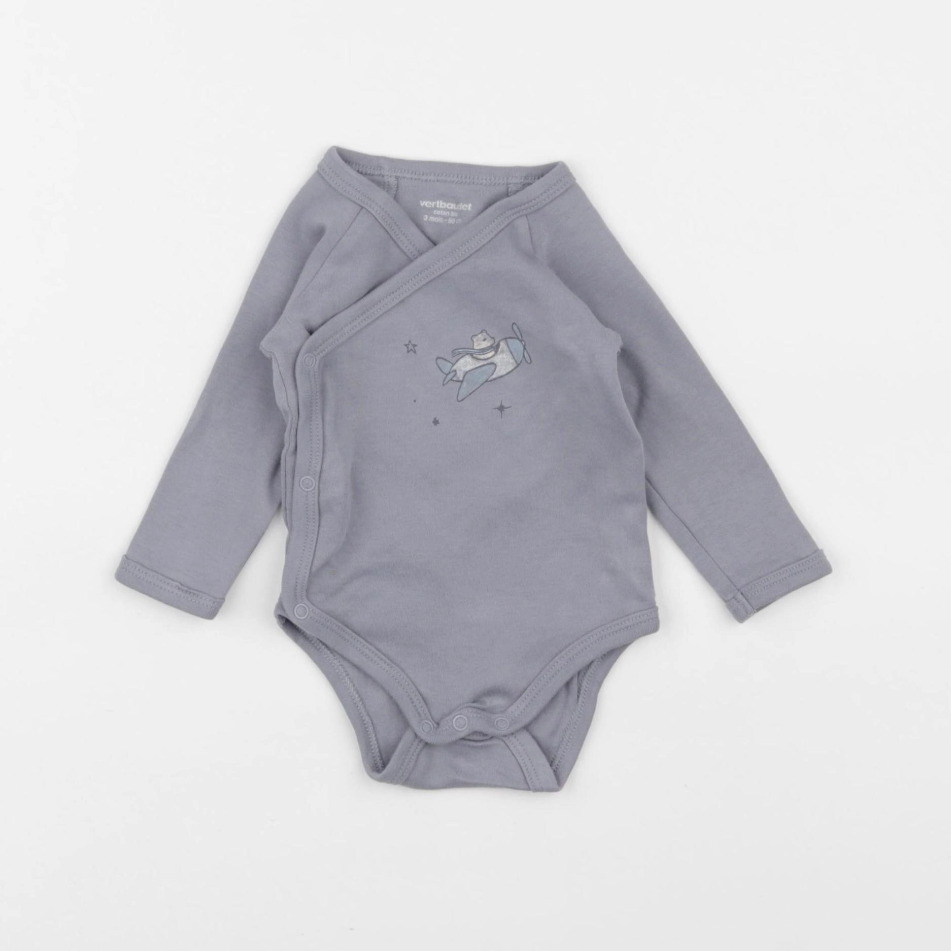 Vertbaudet - body bleu - 3 mois