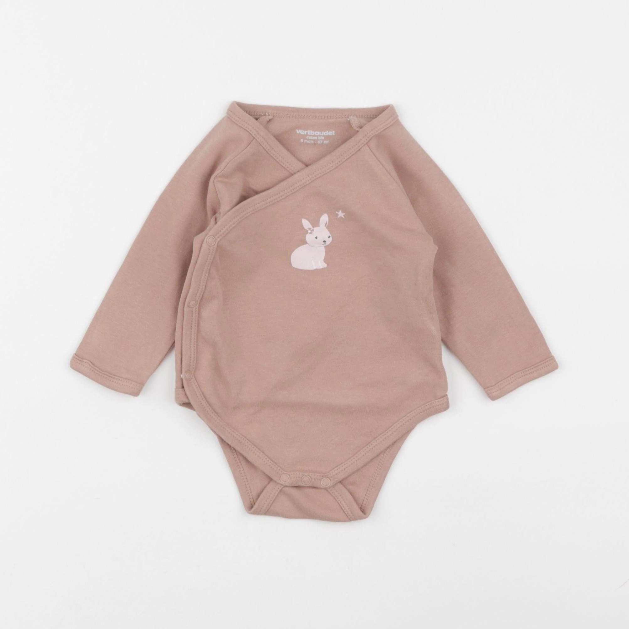 Vertbaudet - body rose - 6 mois